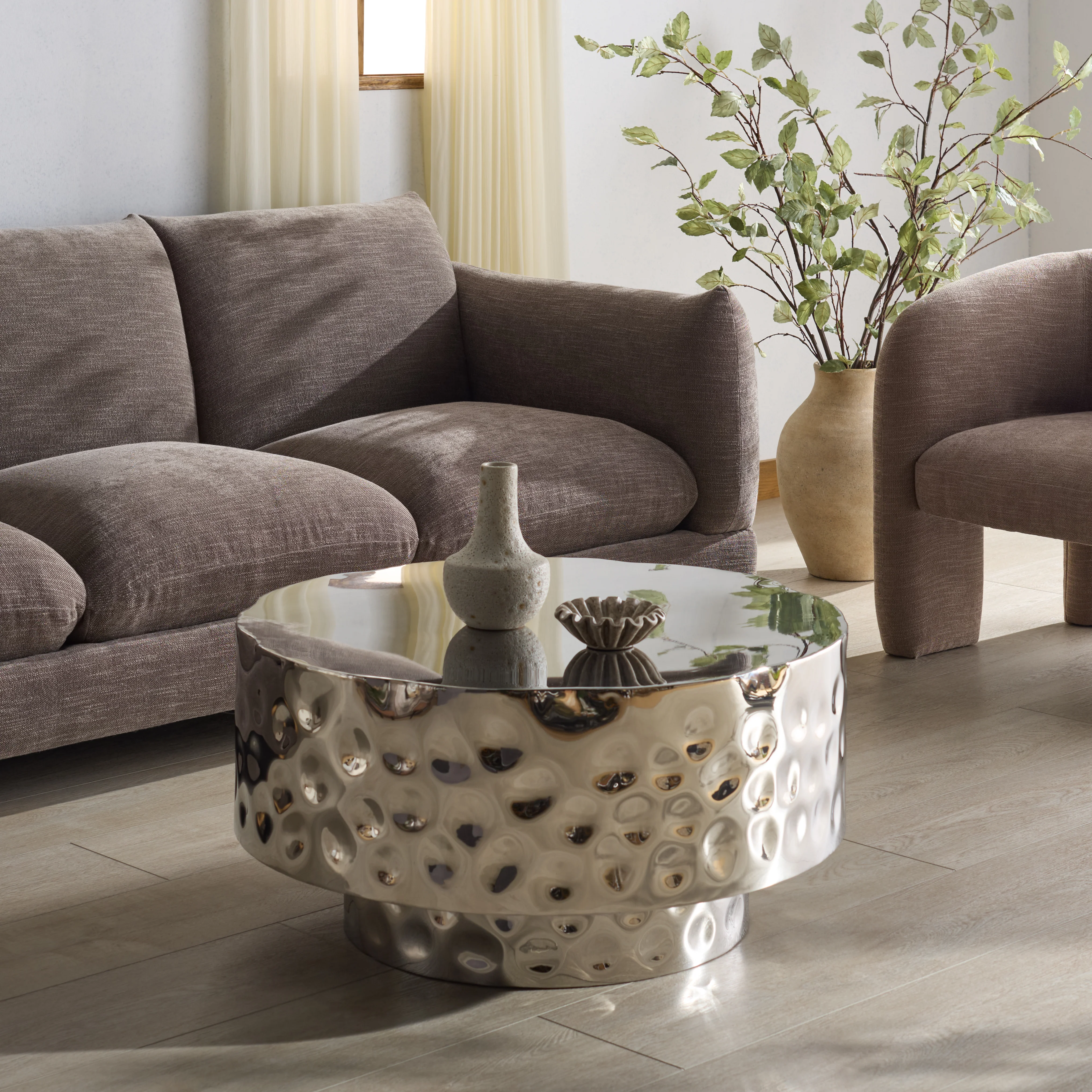 Janalee Hammered Steel Coffee Table - Image 2