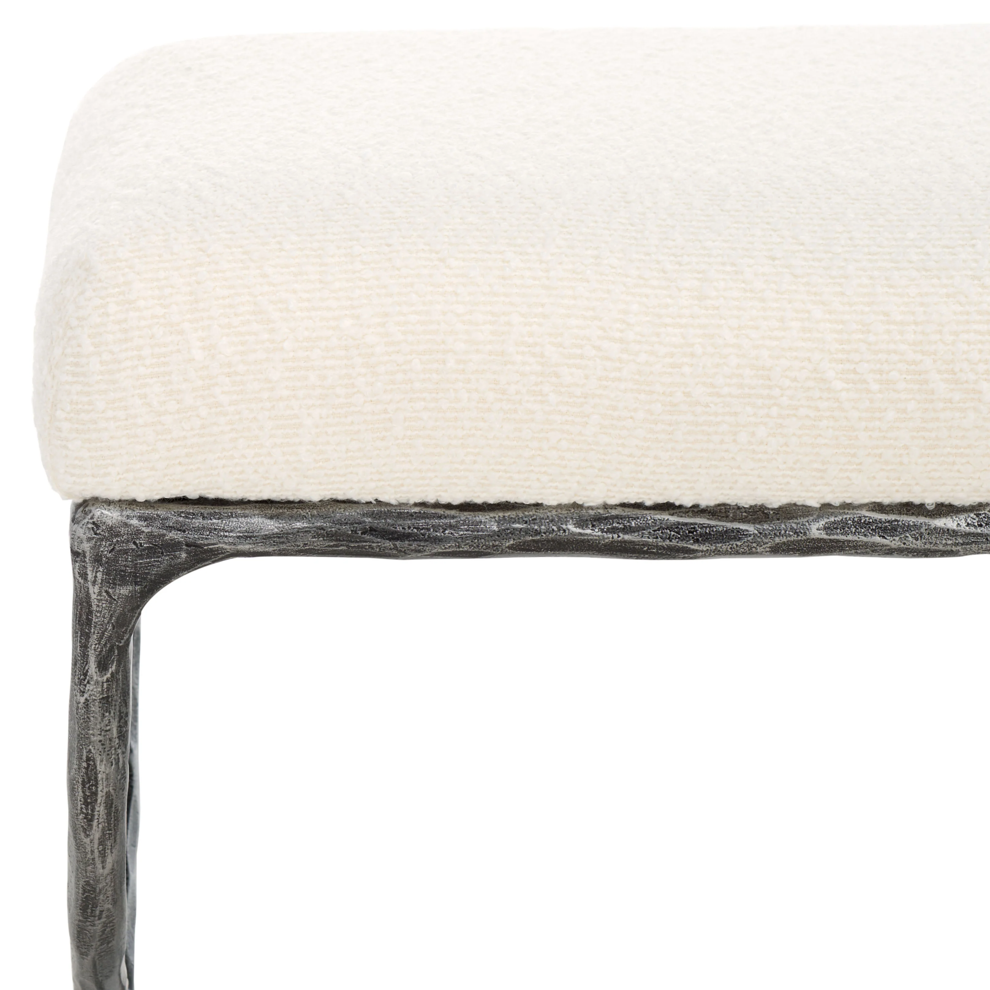 Janeen Boucle and Metal Bench - Image 4