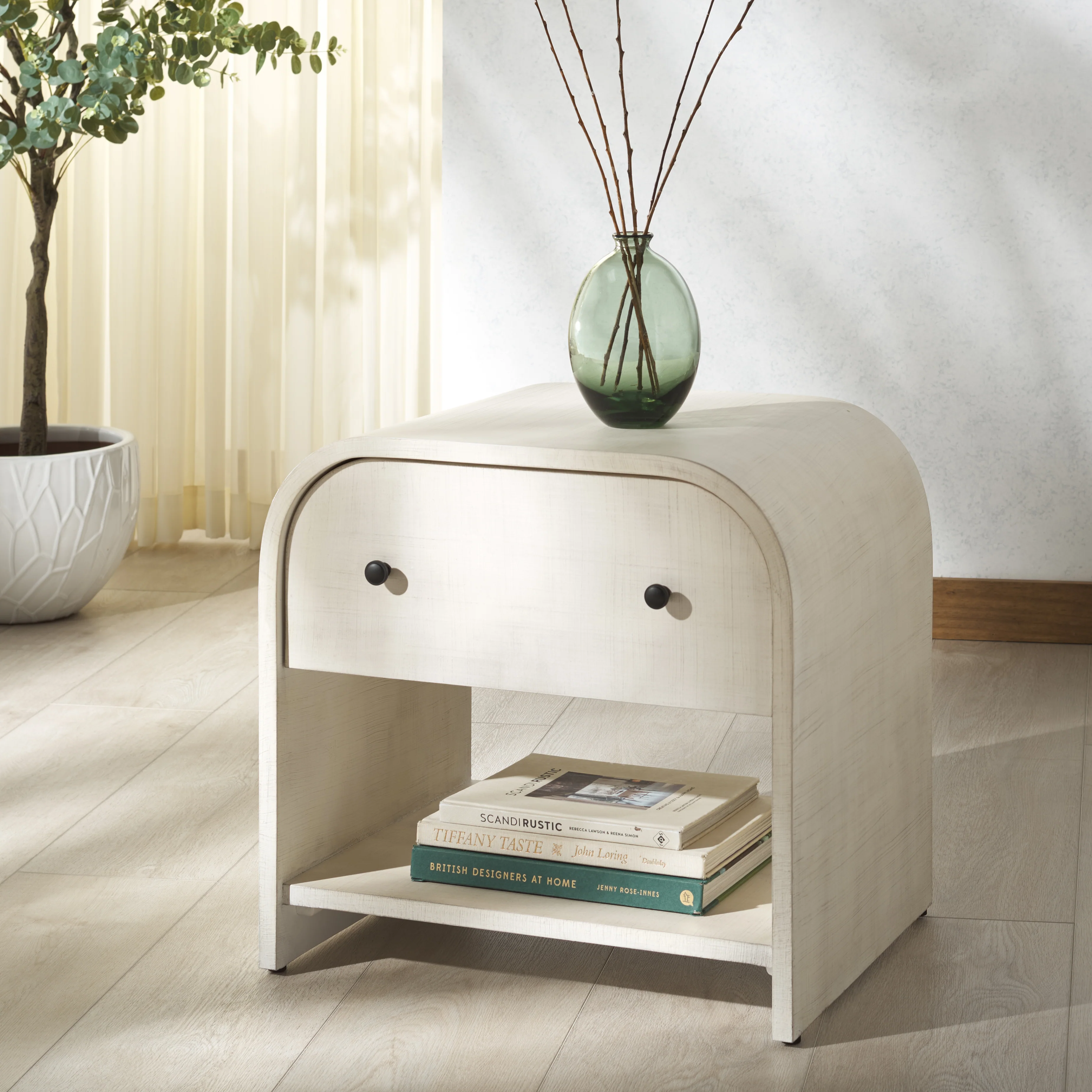 Jaqualina 1 Drawer Wood Nightstand - Image 3