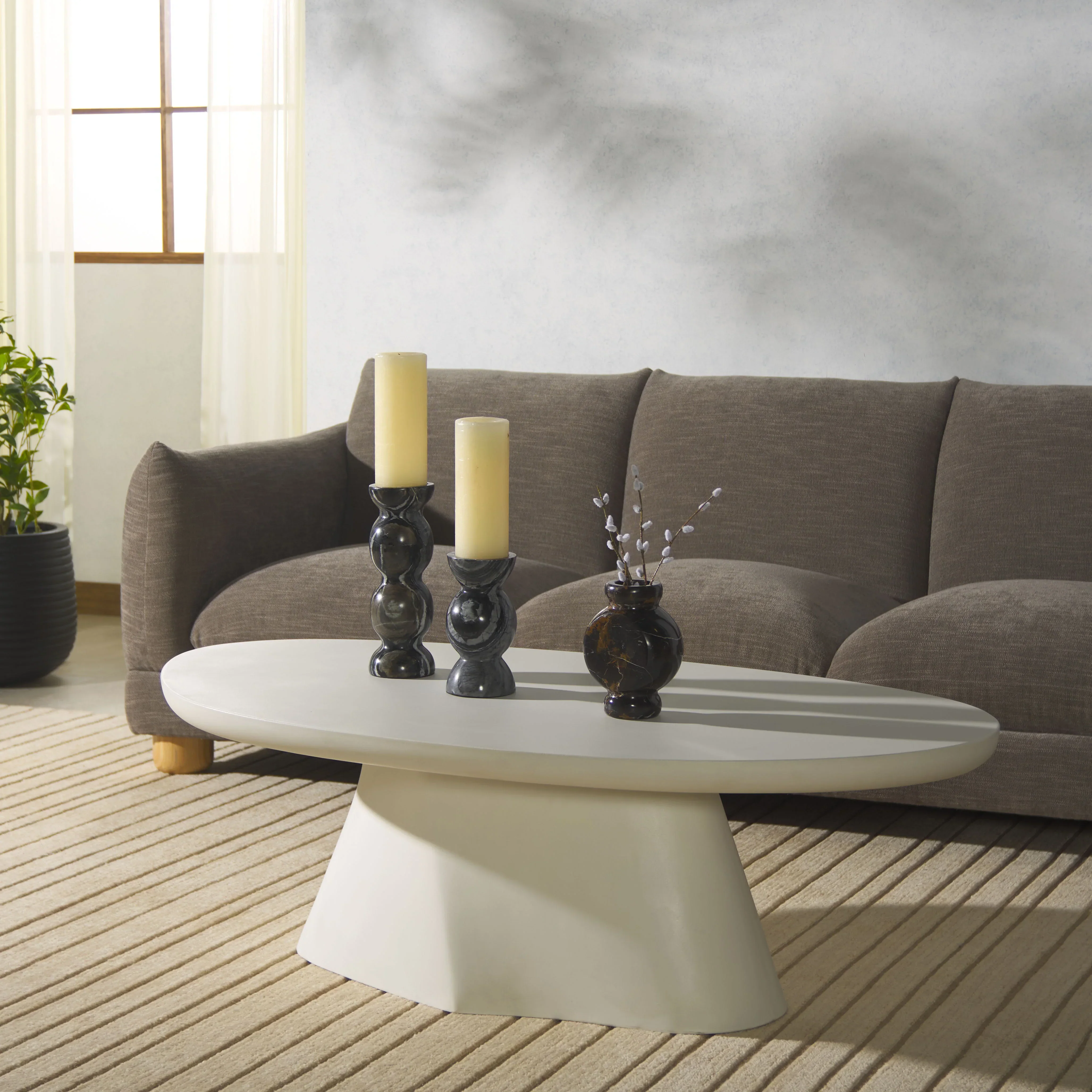 Jasbriella Concrete Coffee Table - Image 3