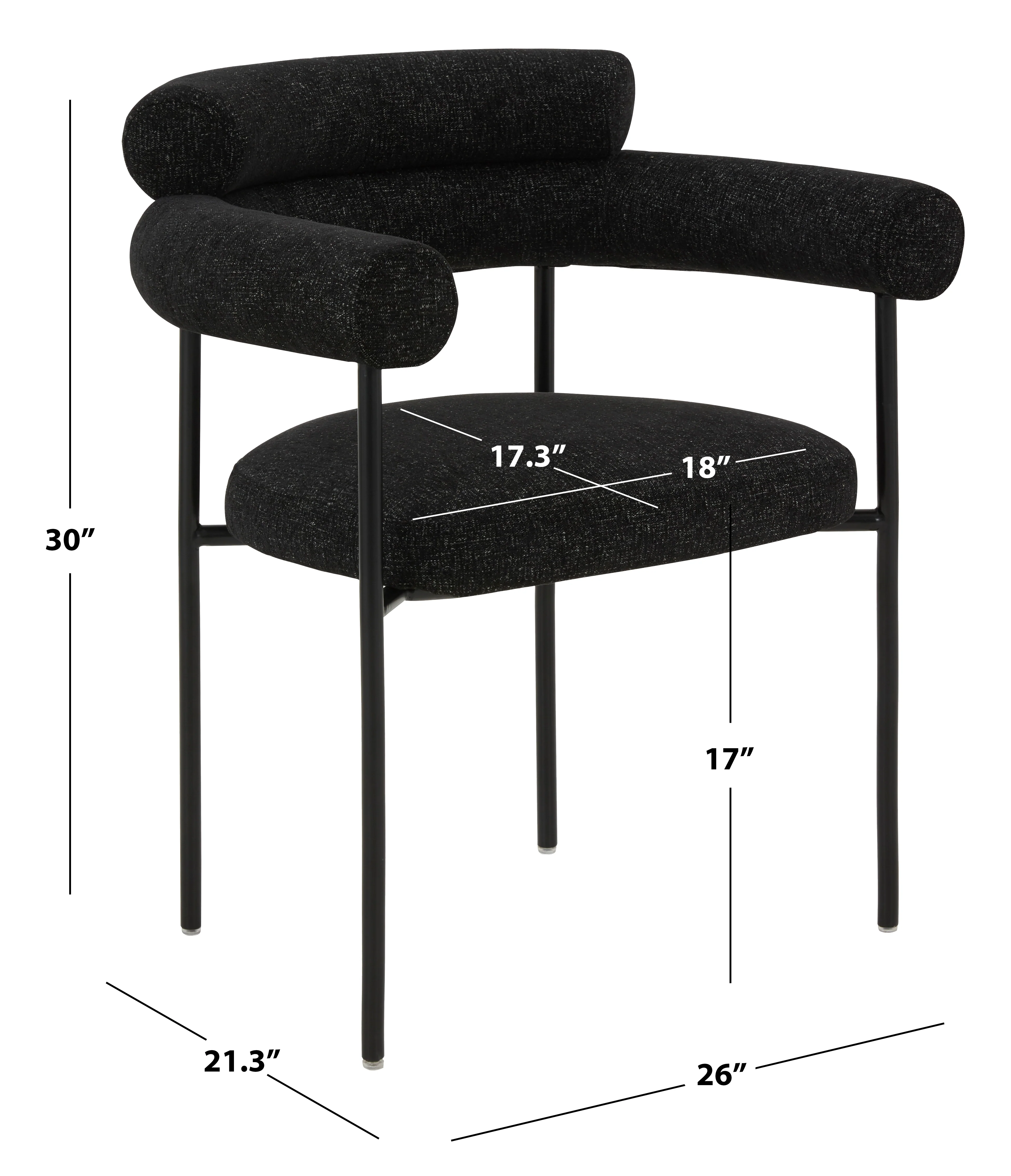 Jaslene Curved Back Dining Chair - Image 16
