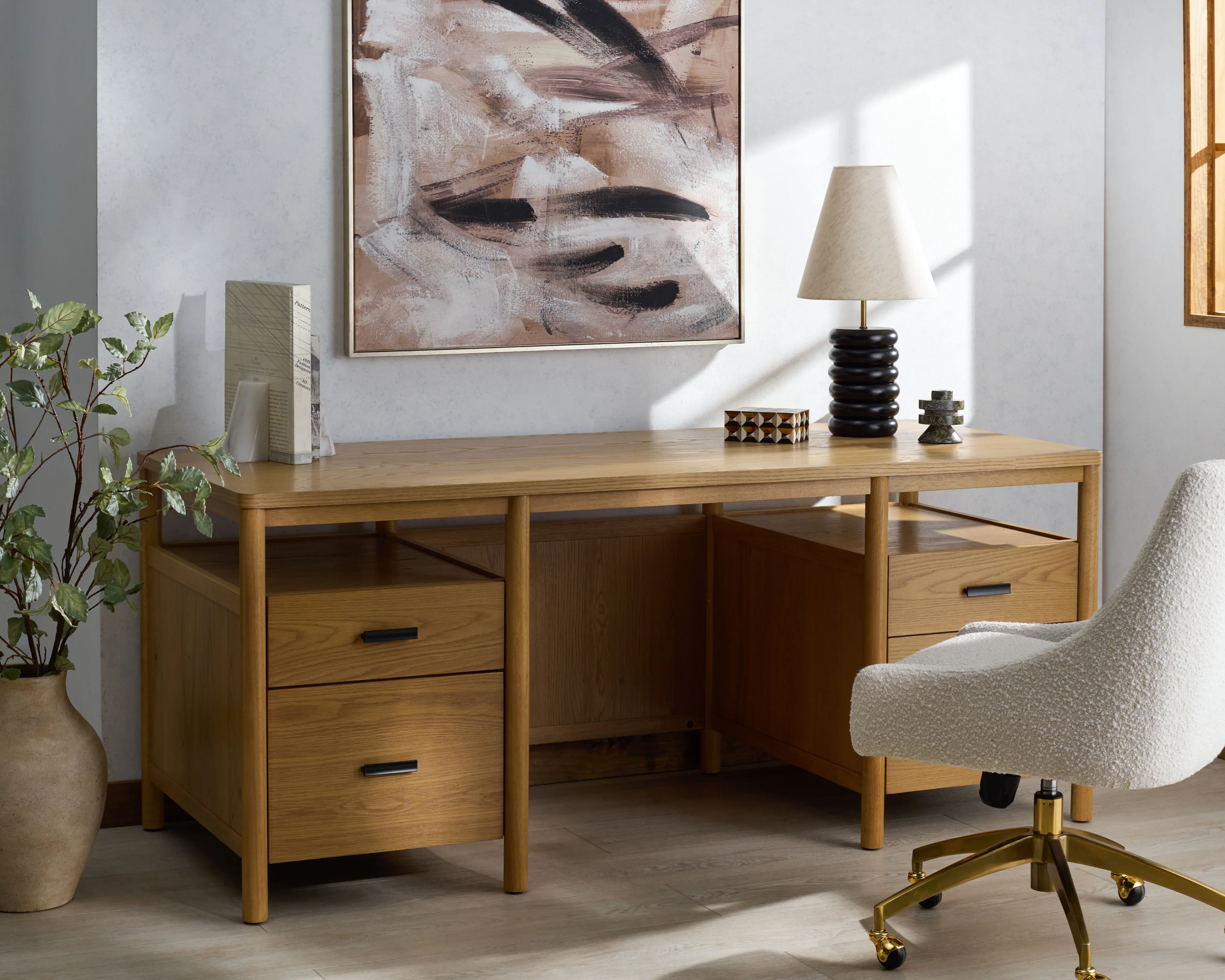 Jaylessa Wood 4 Drawer Desk - Image 5