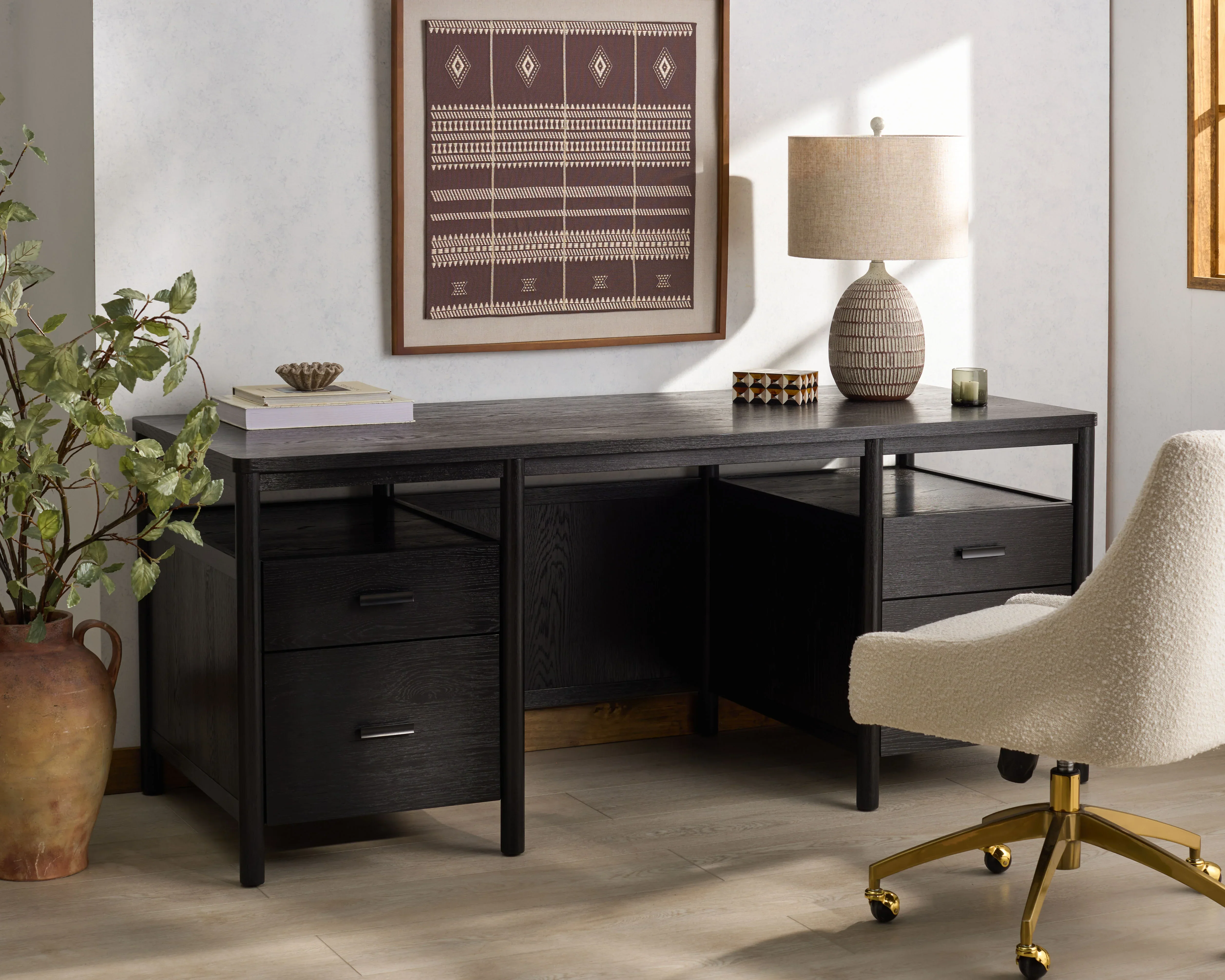 Jaylessa Wood 4 Drawer Desk - Image 7