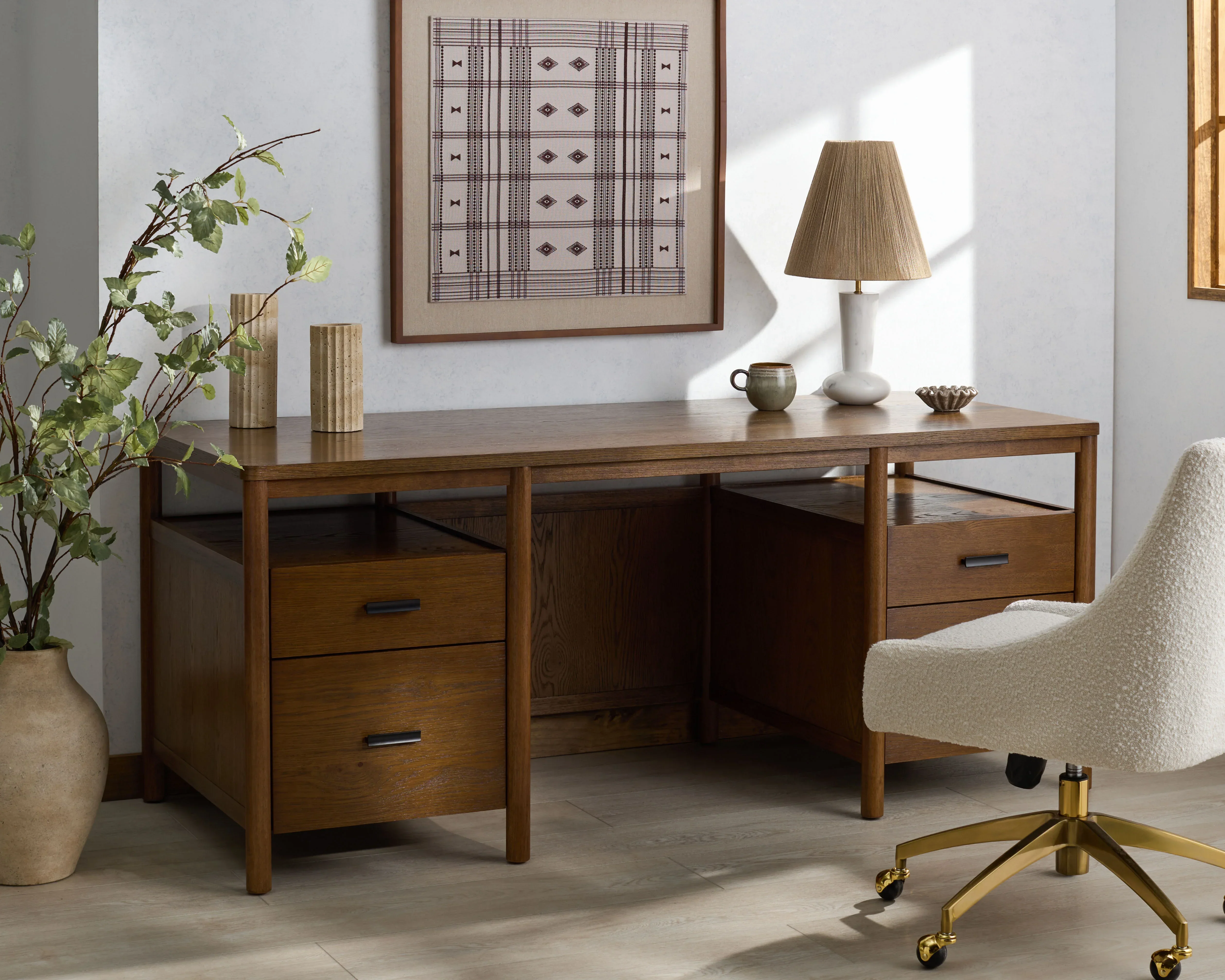 Jaylessa Wood 4 Drawer Desk - Image 9