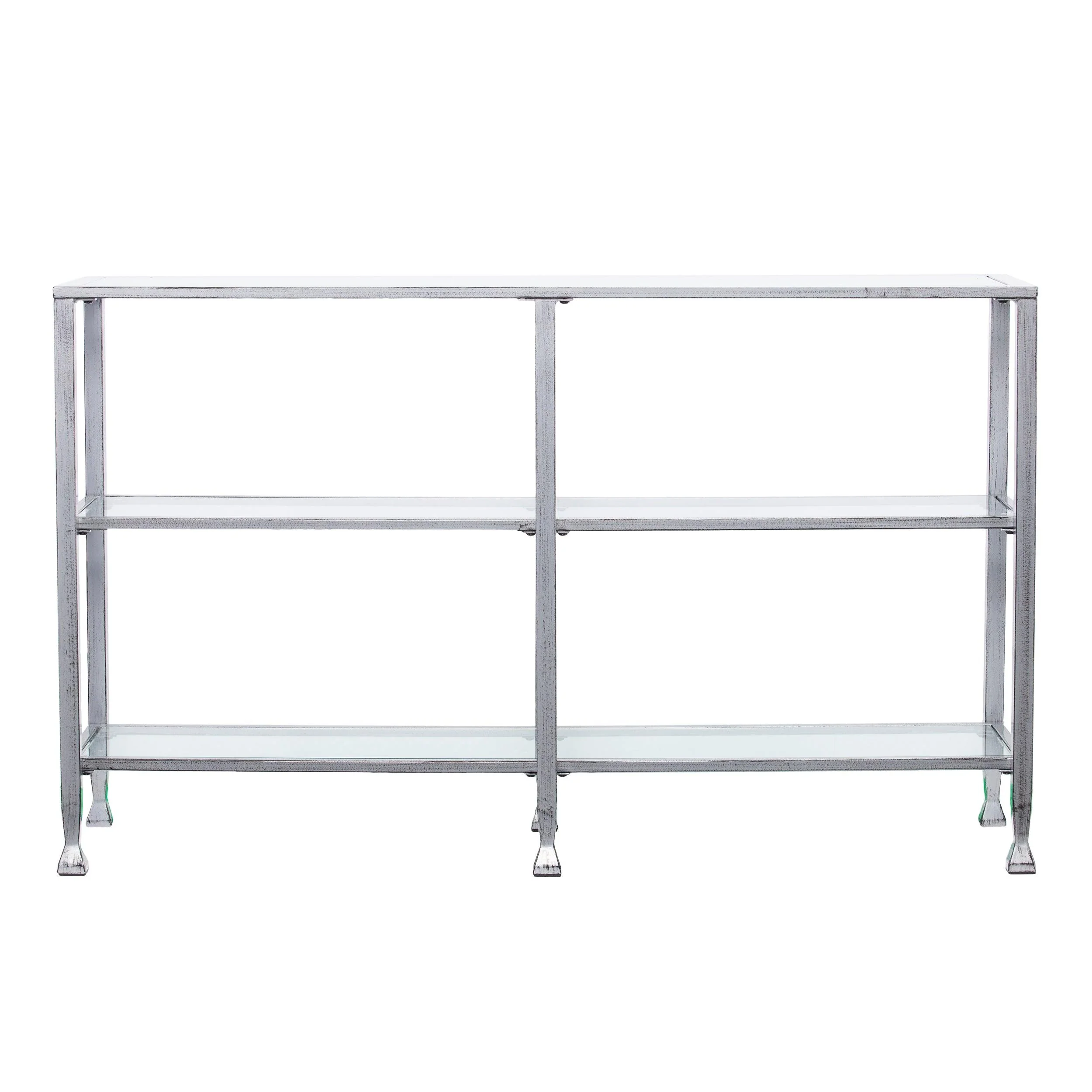 Jaymes Metal/Glass 3-Tier Console Table/Media Stand - Silver - Image 3