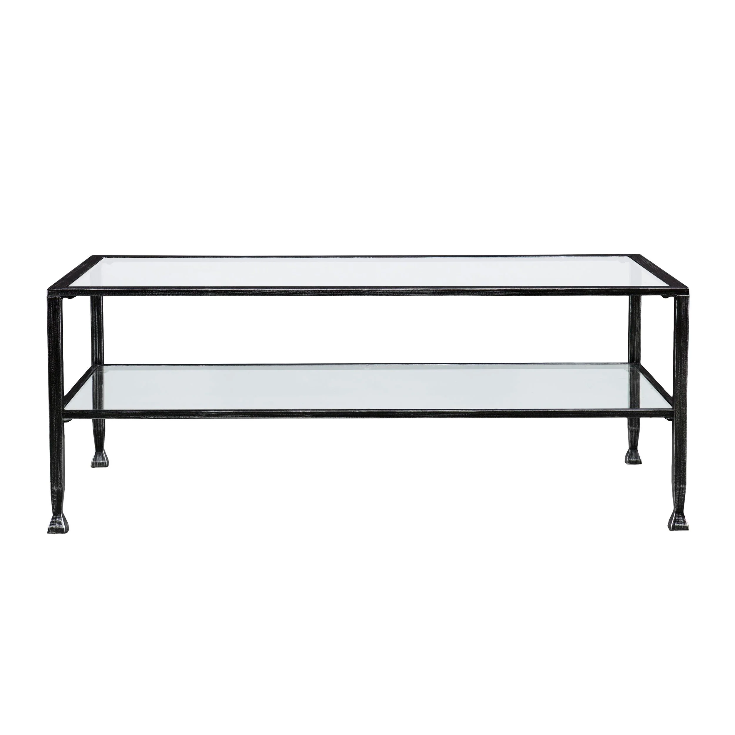 Jaymes Metal/Glass Rectangular Open Shelf Cocktail Table - Black - Image 3
