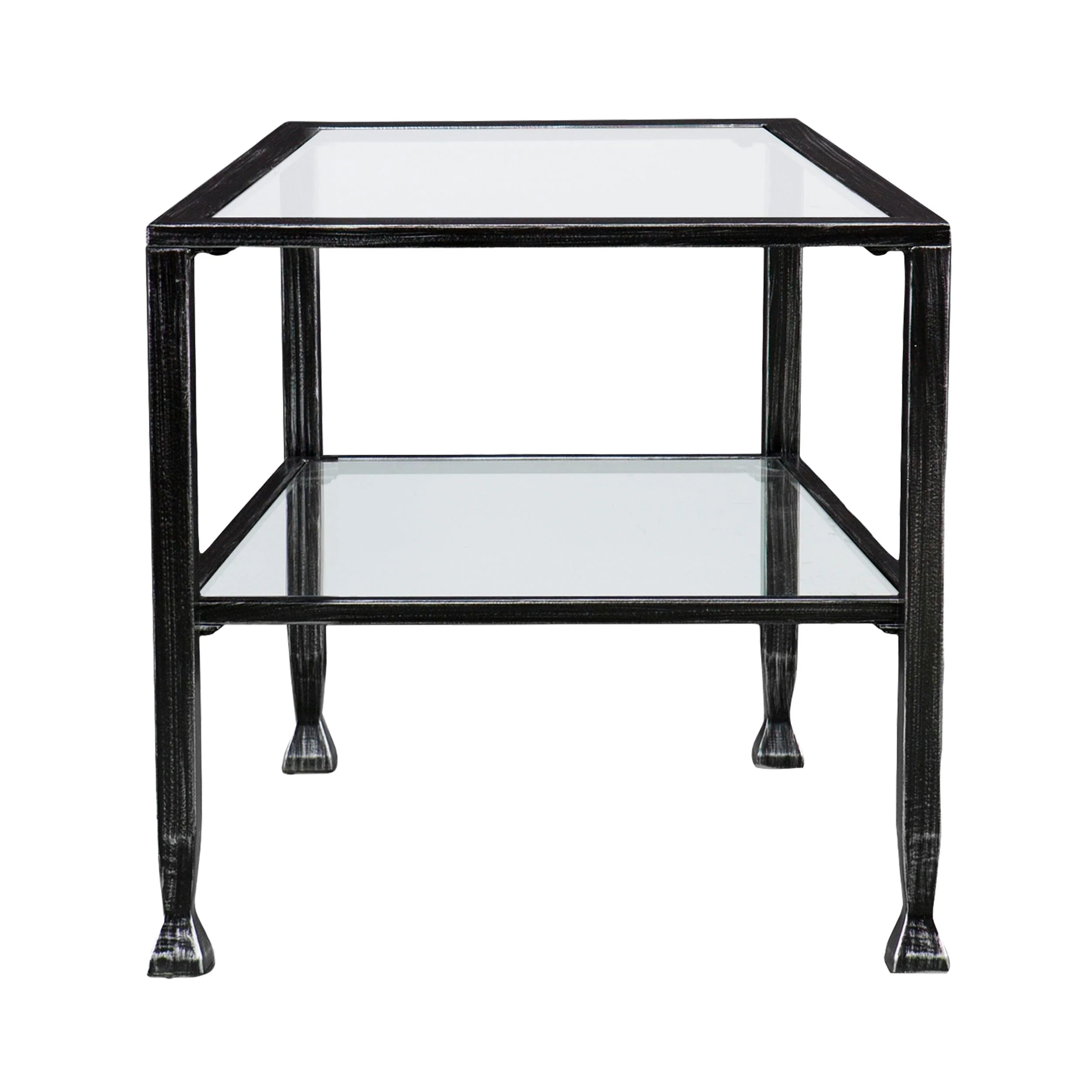 Jaymes Metal/Glass Rectangular Open Shelf Cocktail Table - Black - Image 6