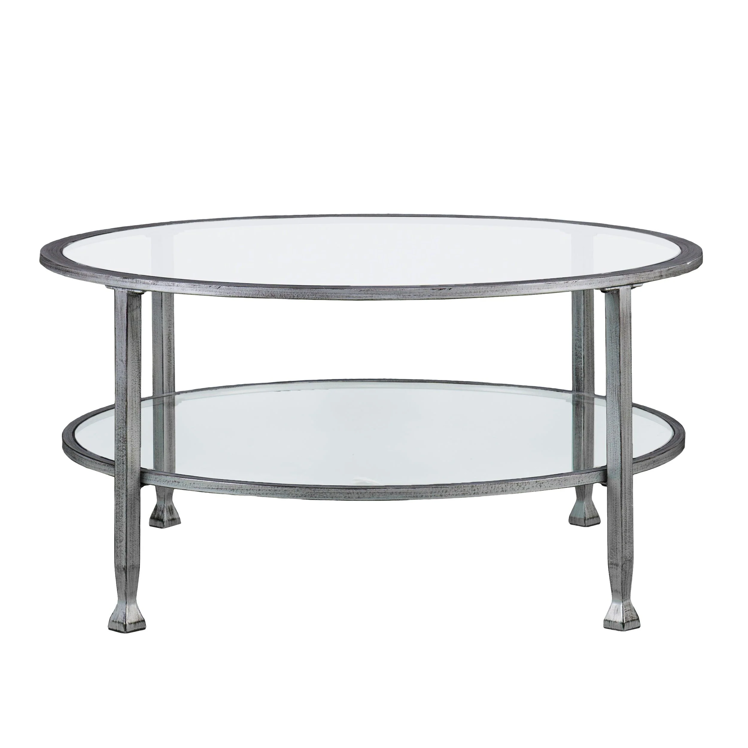 Jaymes Metal/Glass Round Cocktail Table - Silver - Image 4