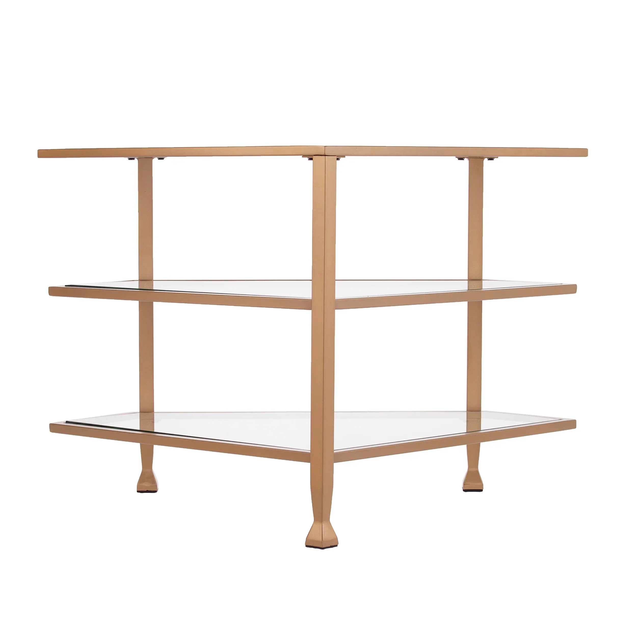 Jaymes Metal/Glass Corner TV Stand - Gold - Image 5