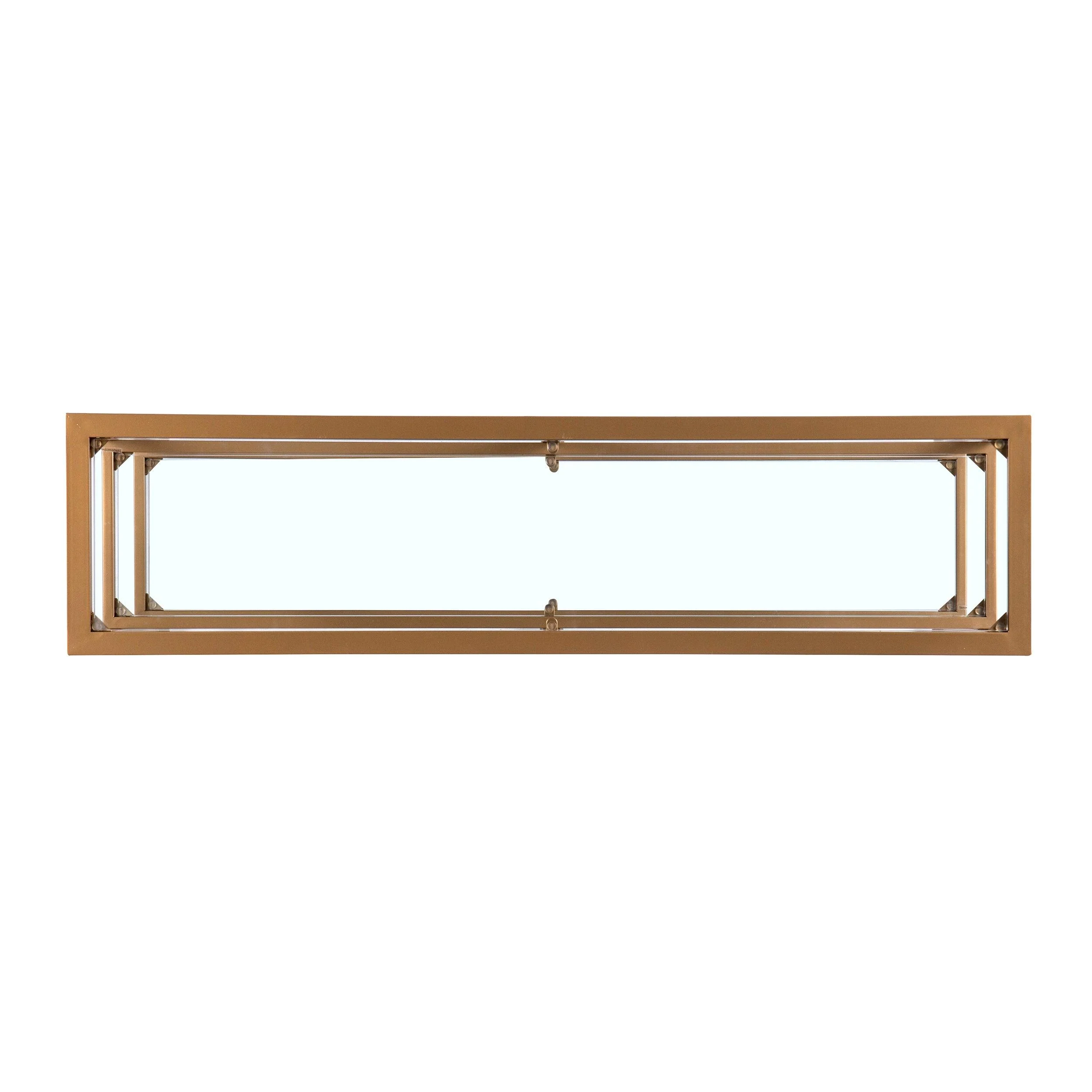 Jaymes Narrow Metal Console Table w/ Glass Shelves - Gold - Image 8