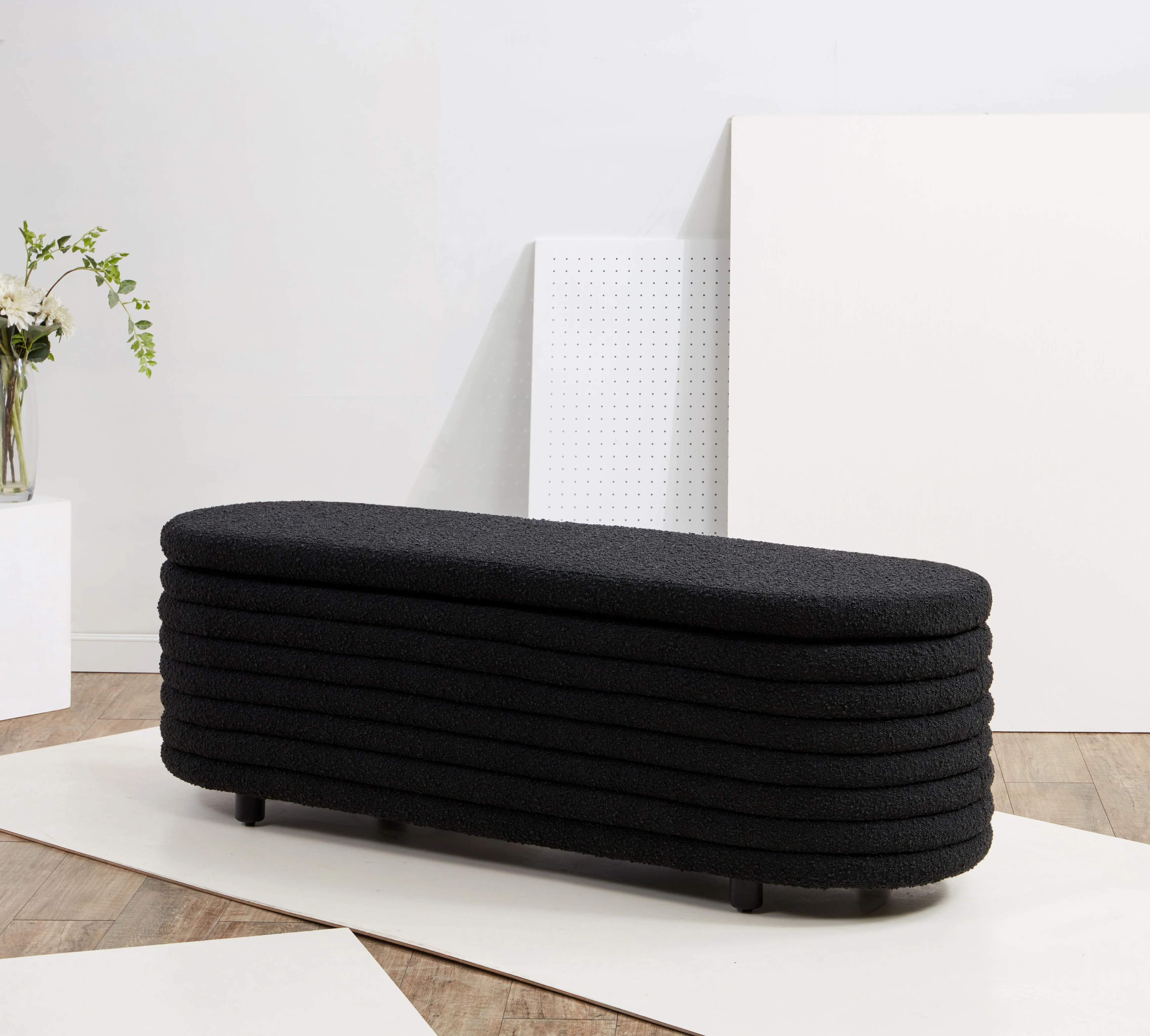 Jaymie Boucle Storage Bench - Image 10