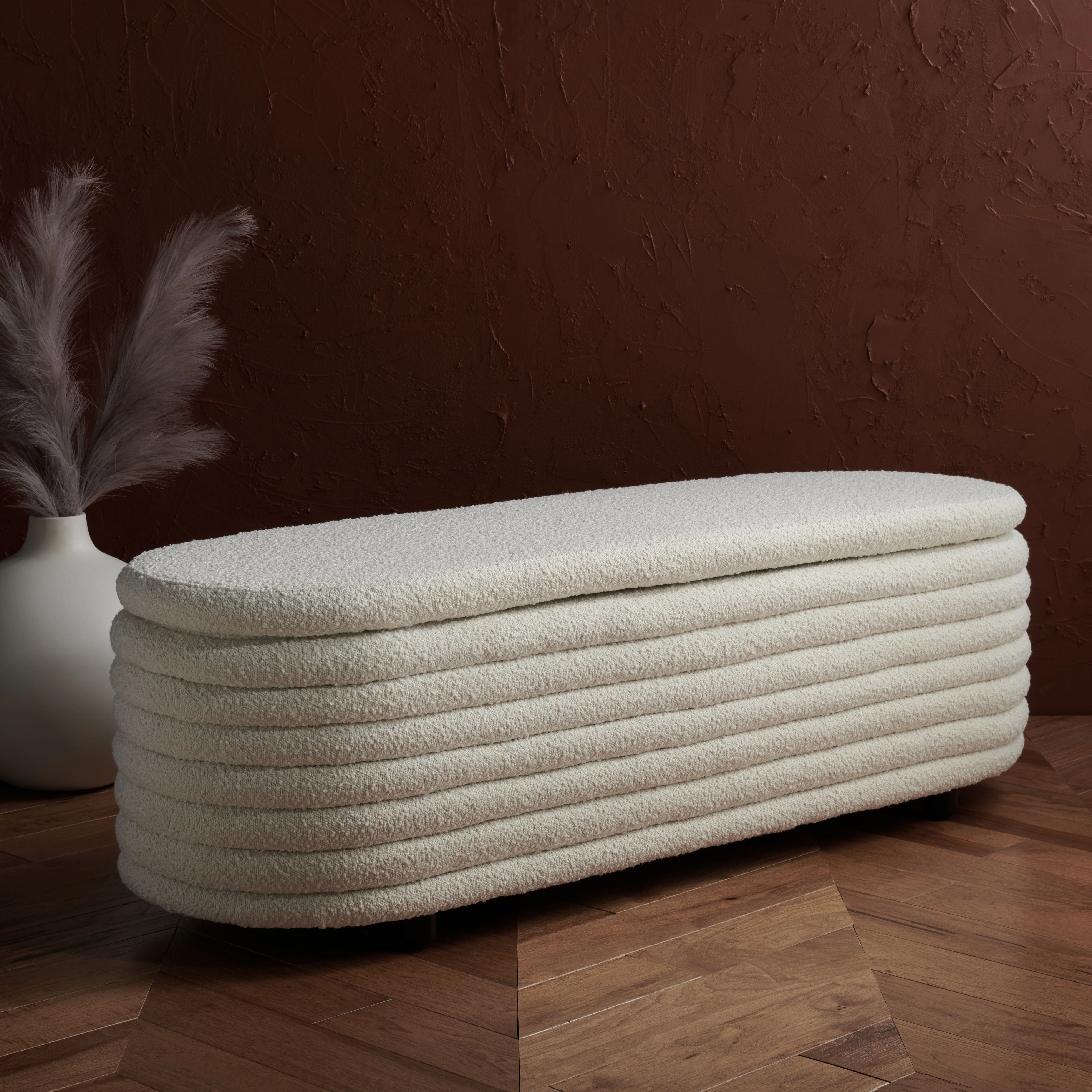 Jaymie Boucle Storage Bench - Image 3