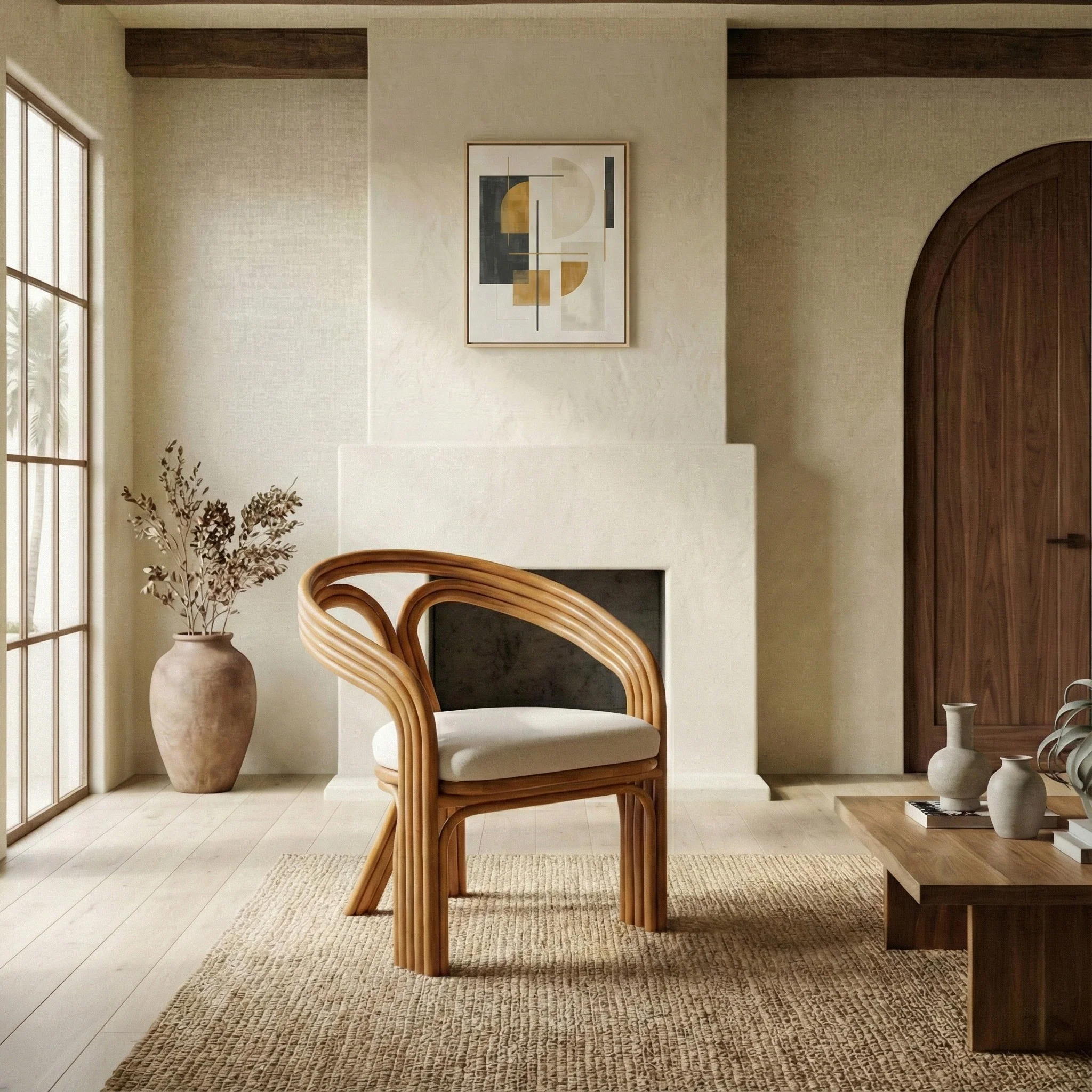 Jennabrook Rattan Pole Accent Chair - Image 3