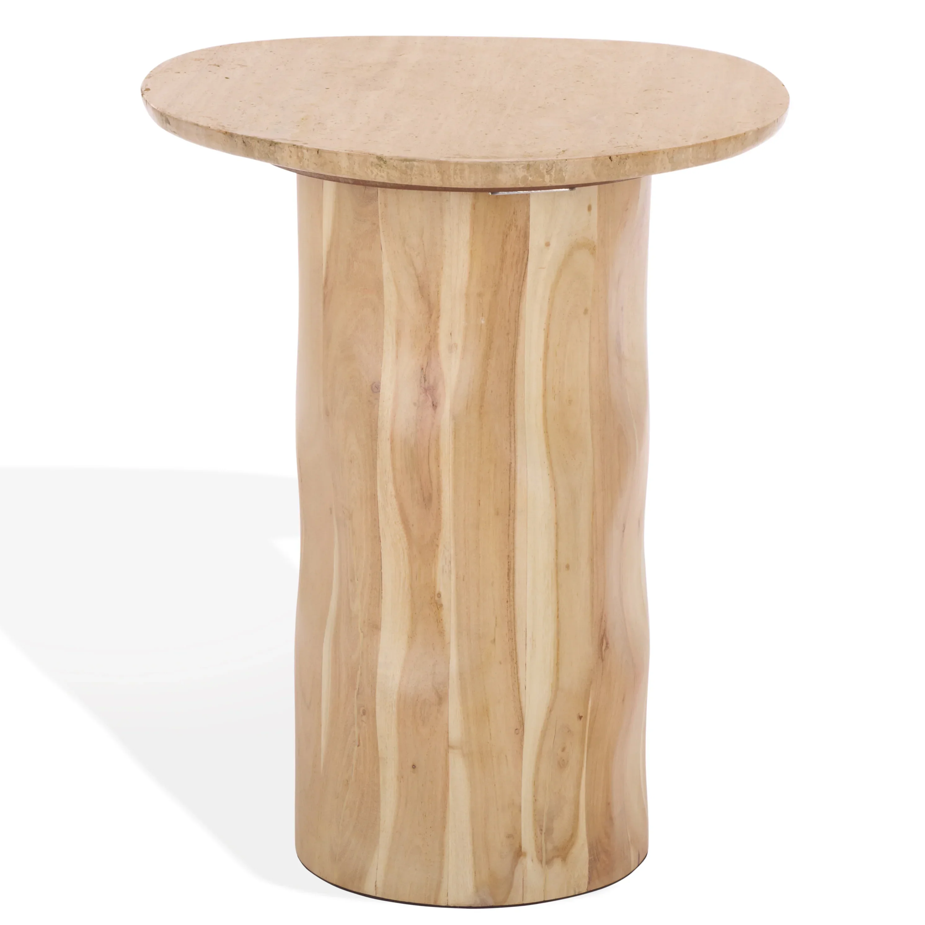 Jennamira Travertine Top Accent Table