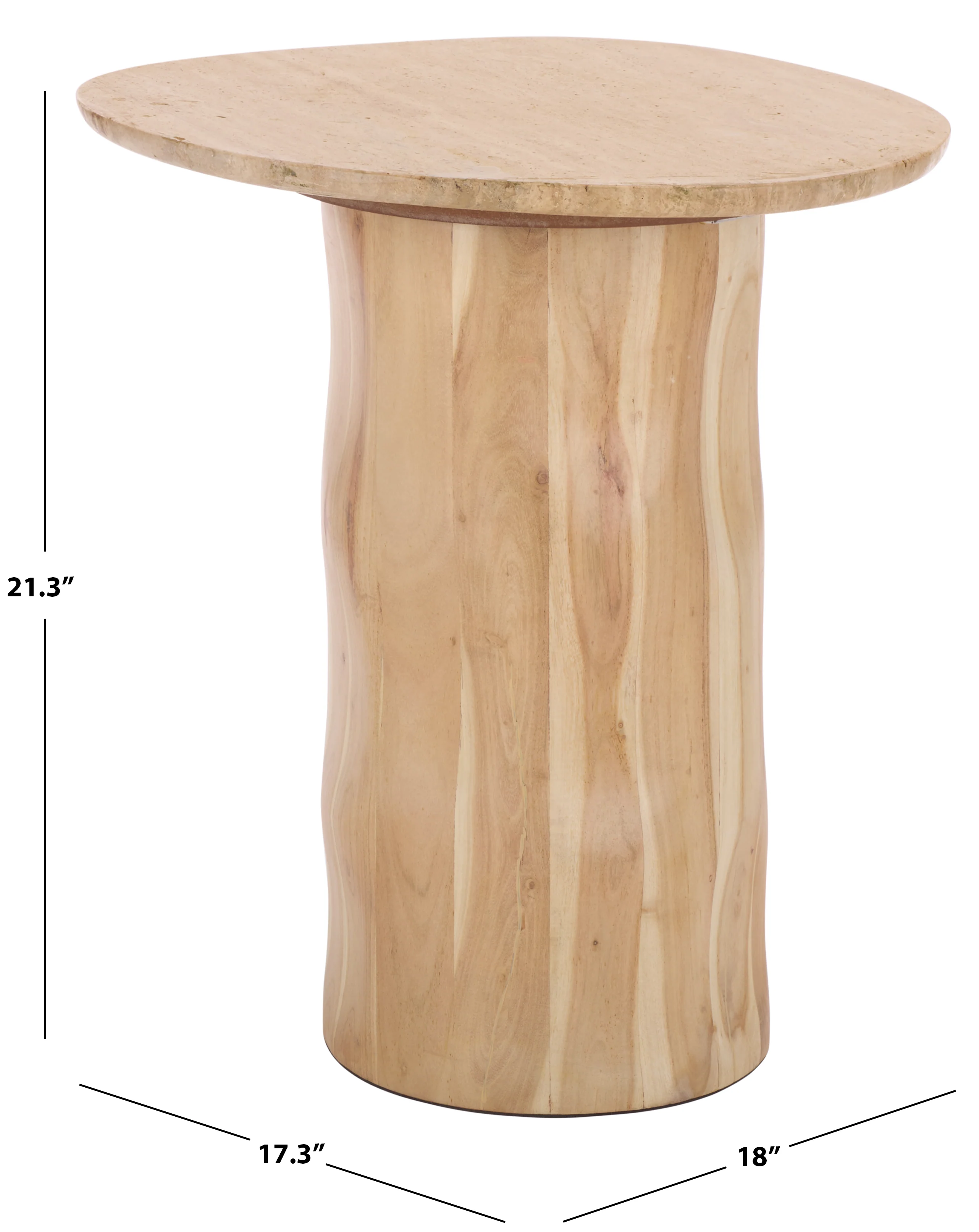Jennamira Travertine Top Accent Table - Image 8