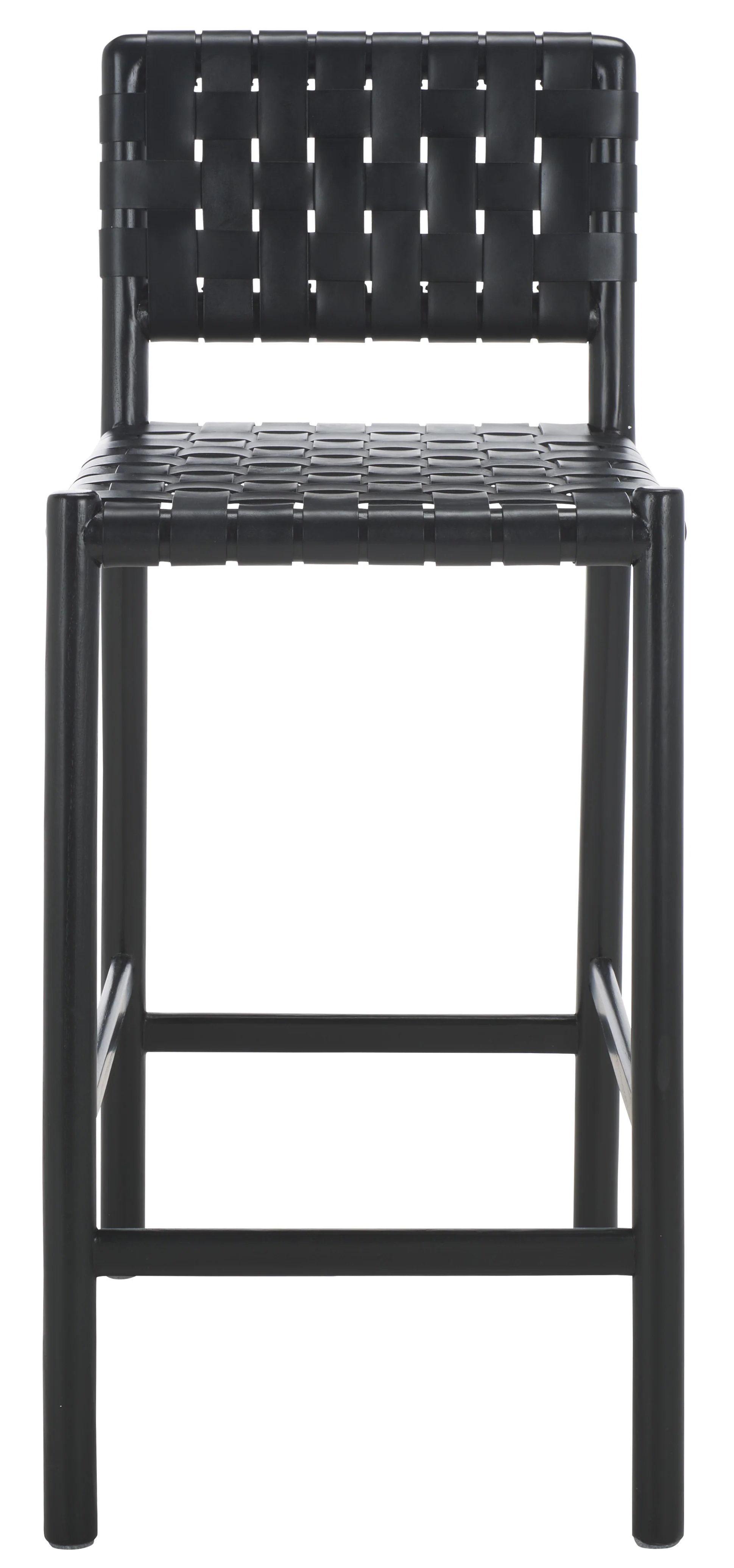 Jeremiah Woven Leather Counter Stool - Image 13