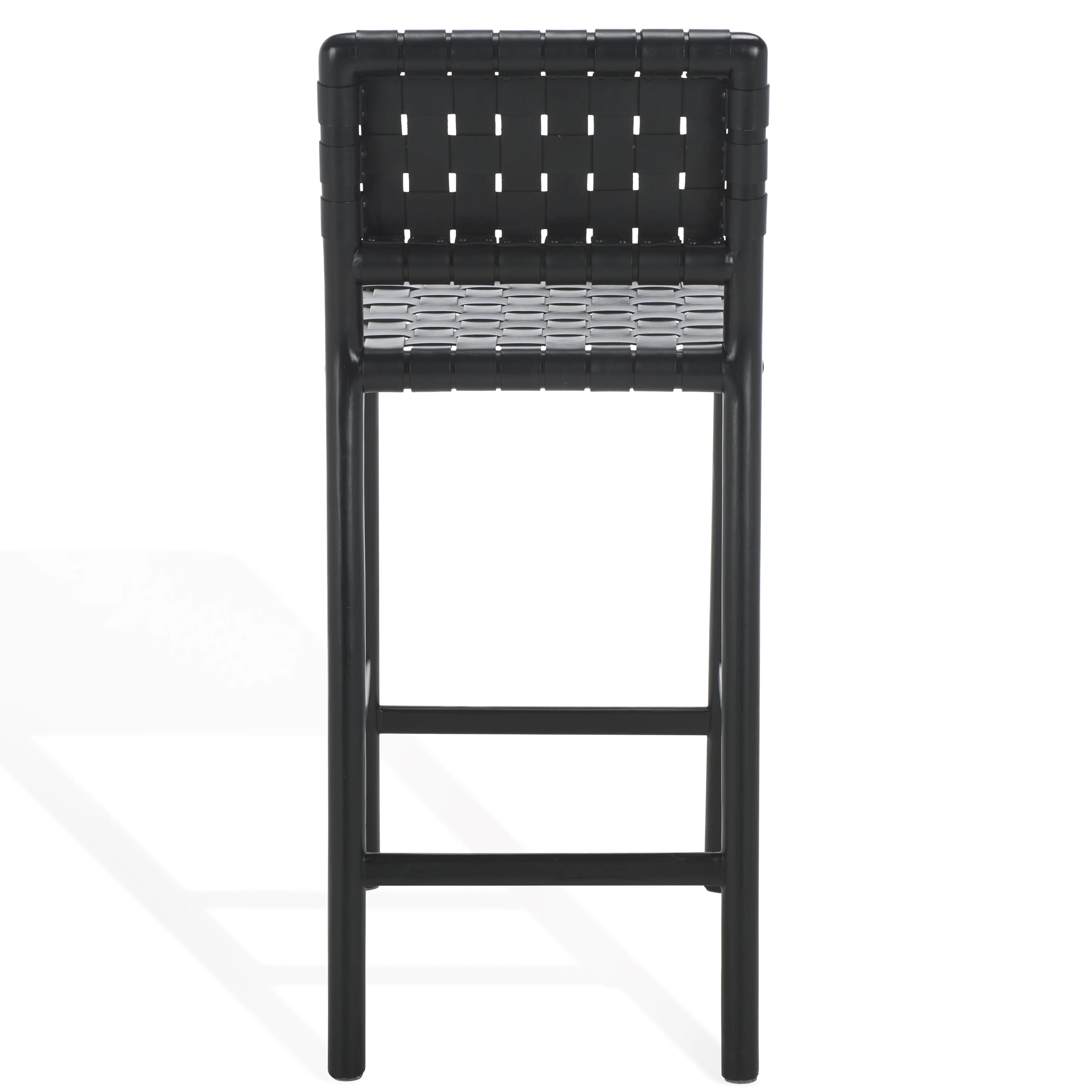 Jeremiah Woven Leather Counter Stool - Image 15