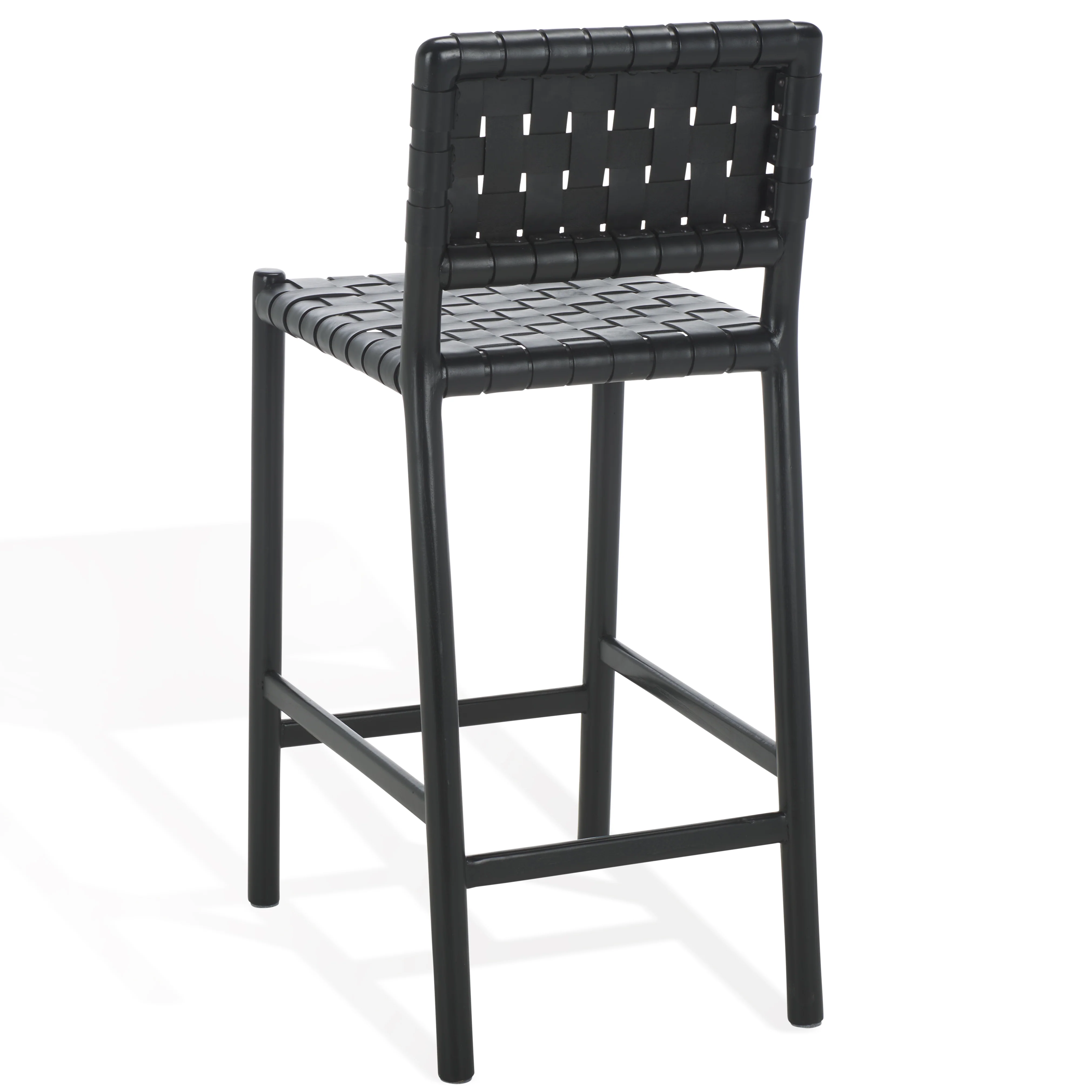 Jeremiah Woven Leather Counter Stool - Image 16