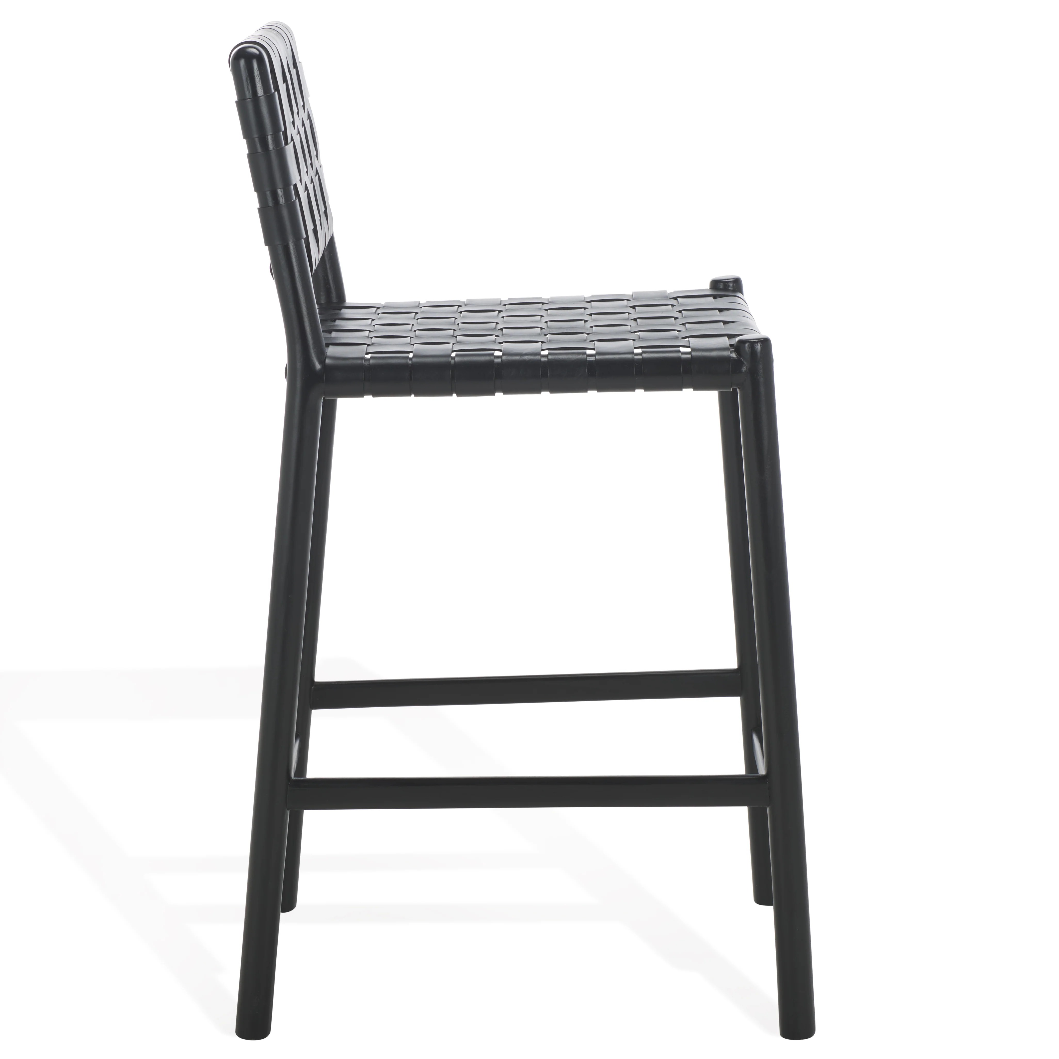 Jeremiah Woven Leather Counter Stool - Image 18