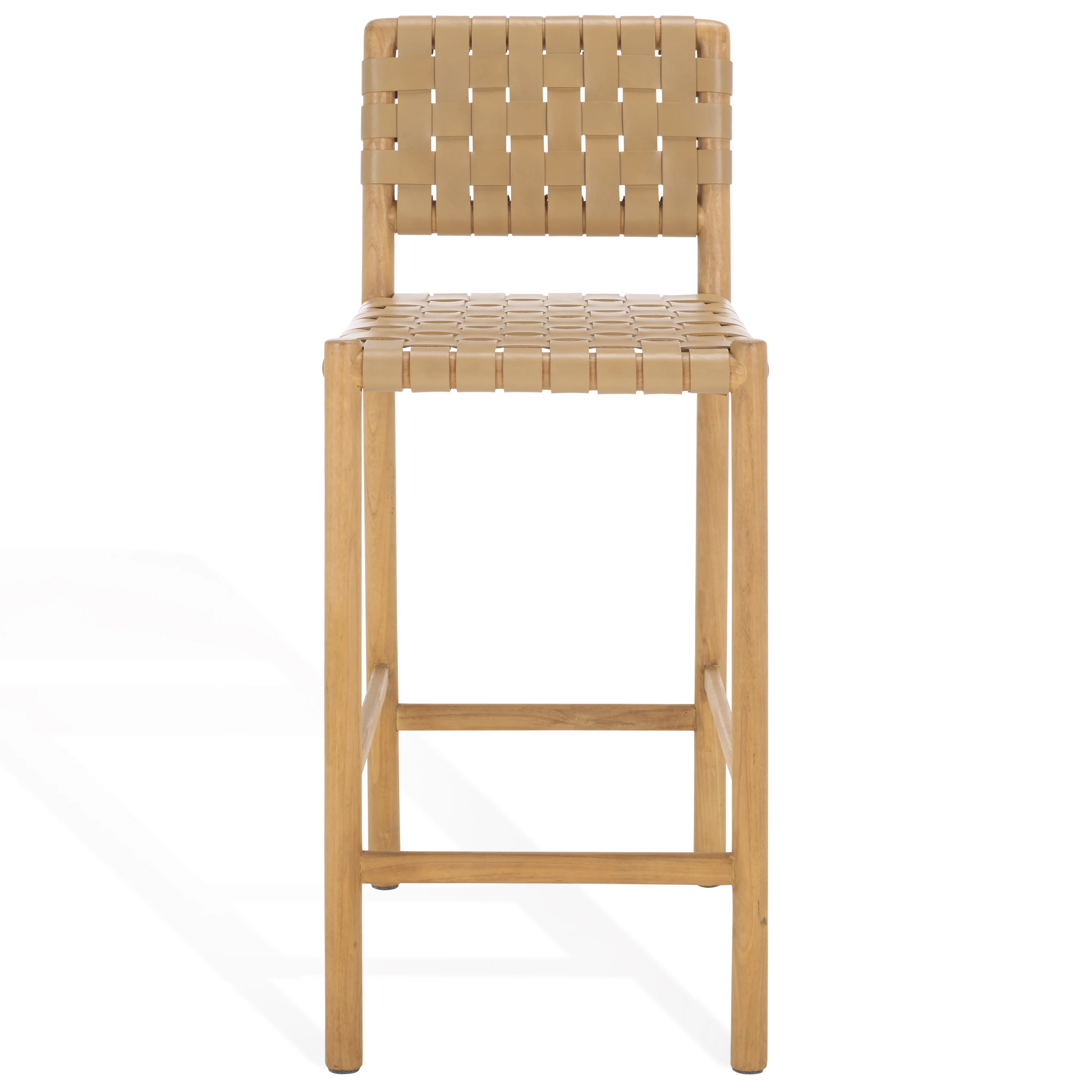 Jeremiah Woven Leather Counter Stool - Image 2
