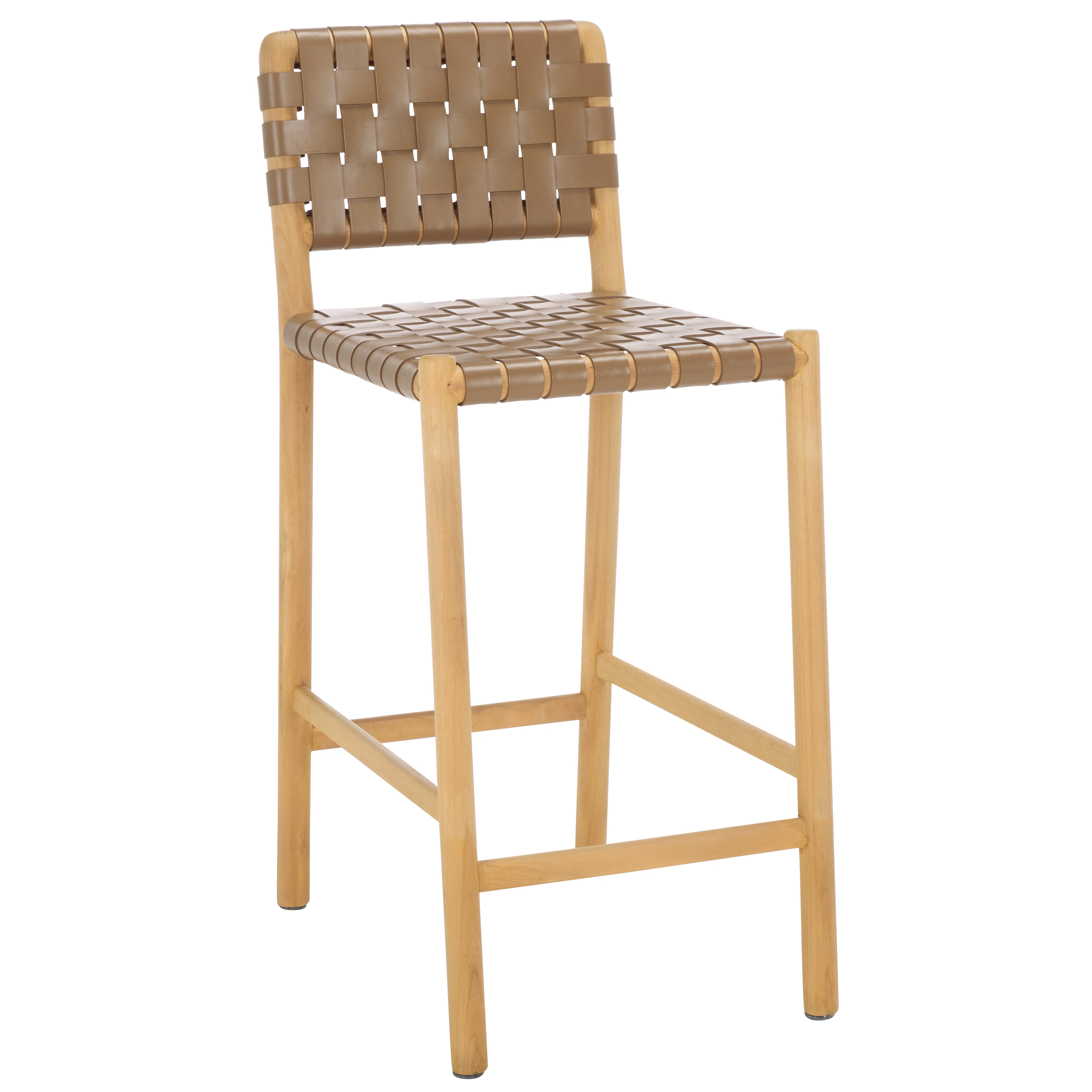 Jeremiah Woven Leather Counter Stool - Image 23