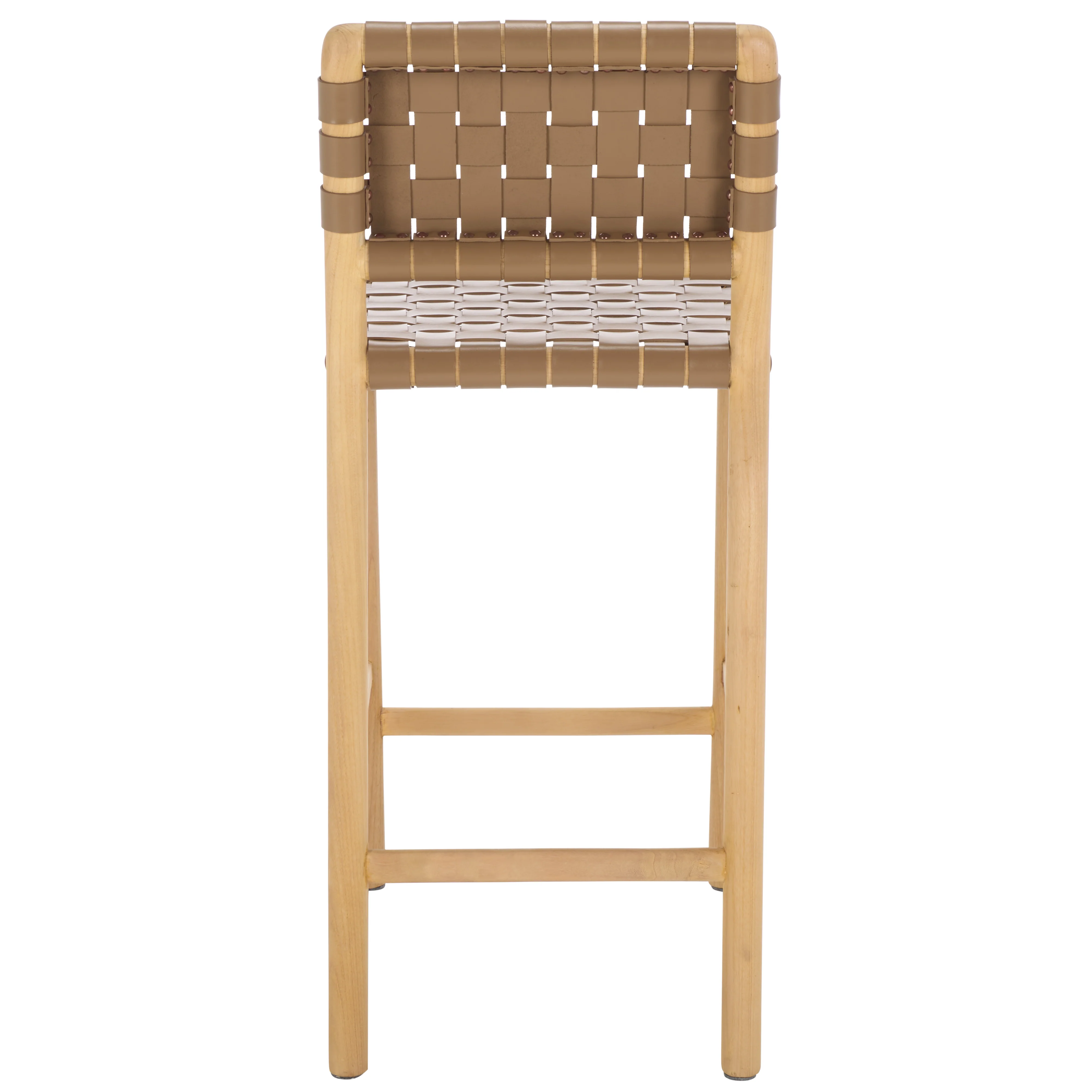 Jeremiah Woven Leather Counter Stool - Image 24