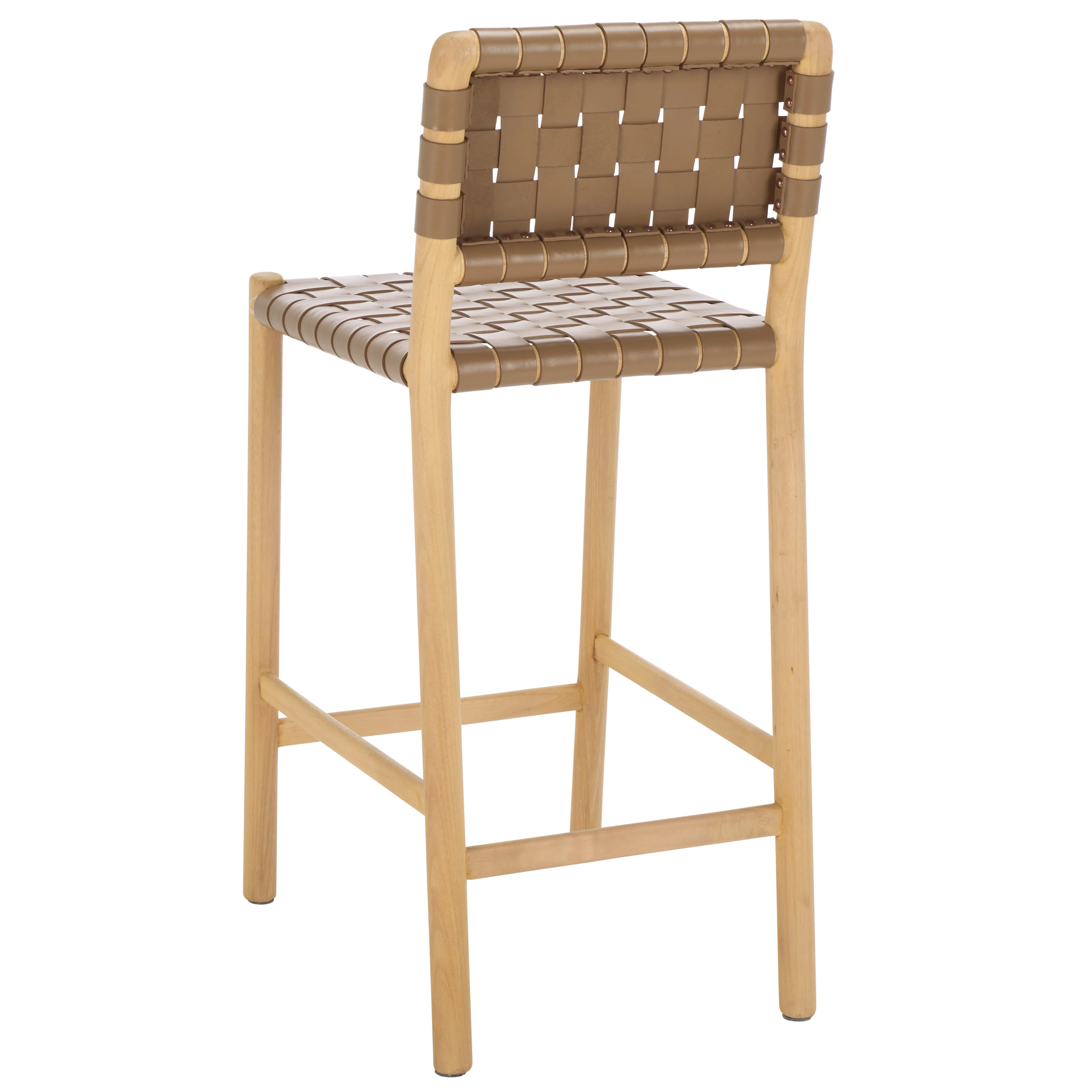 Jeremiah Woven Leather Counter Stool - Image 25