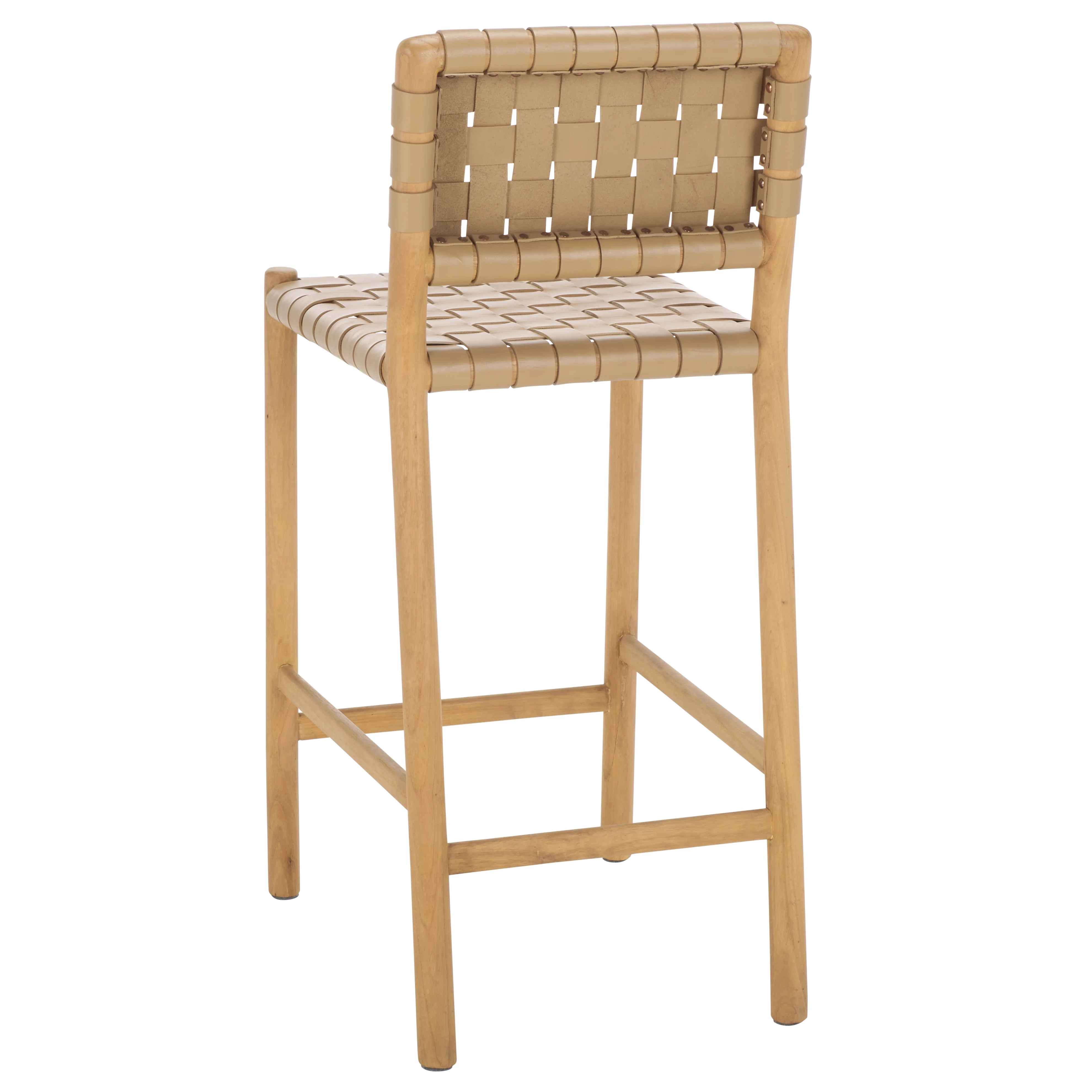 Jeremiah Woven Leather Counter Stool - Image 30