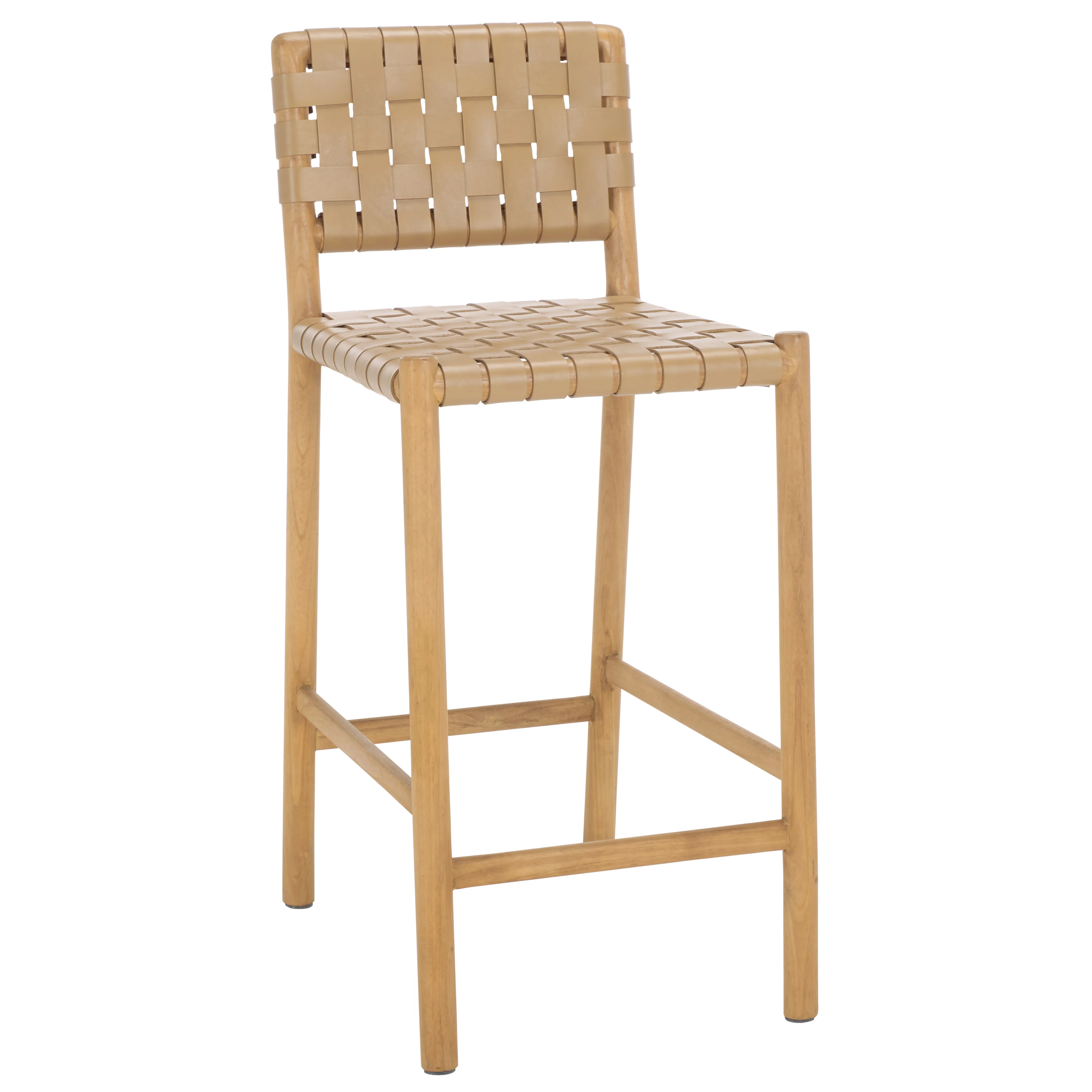 Jeremiah Woven Leather Counter Stool - Image 36