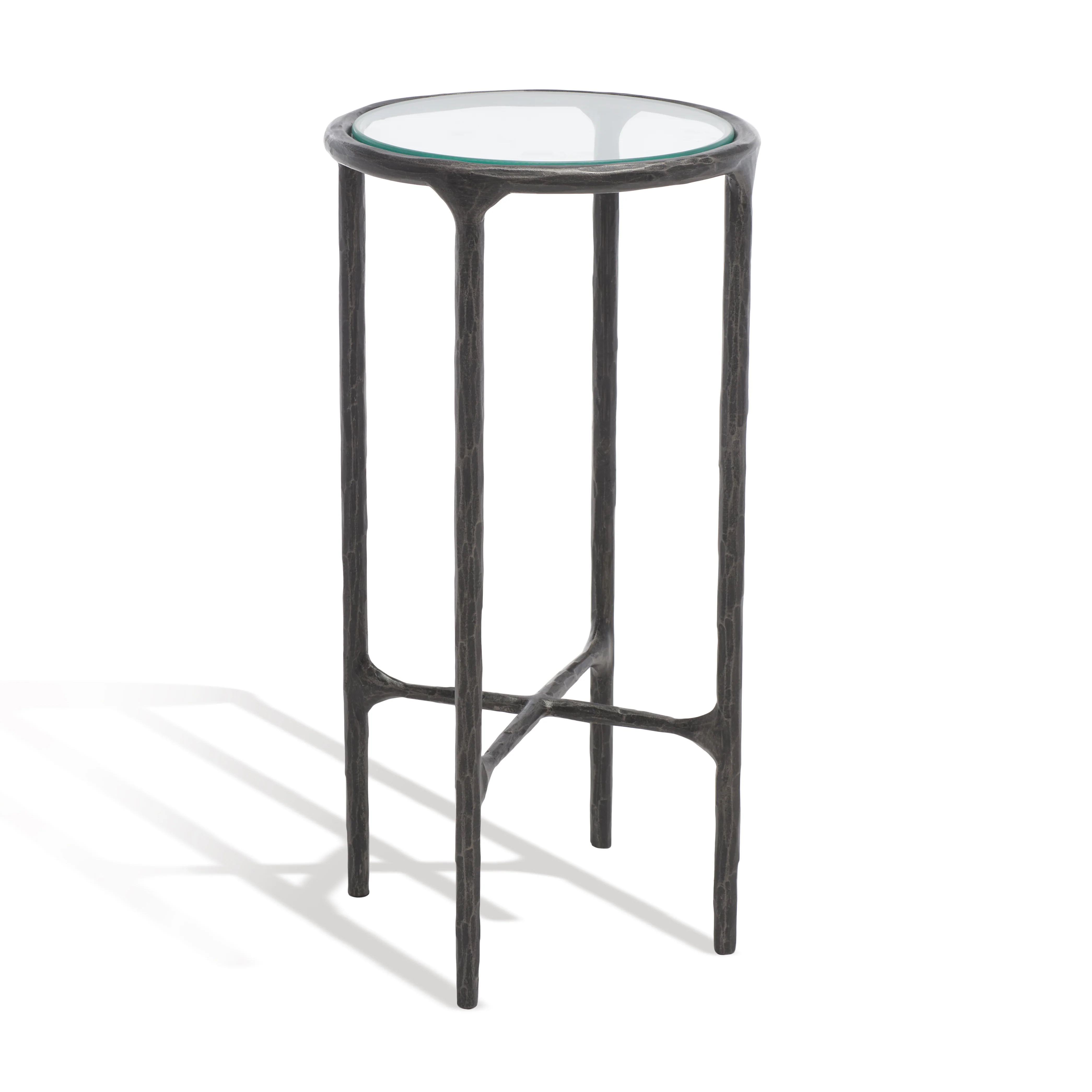 Jessa Forged Metal Tall Round End Table - Image 3