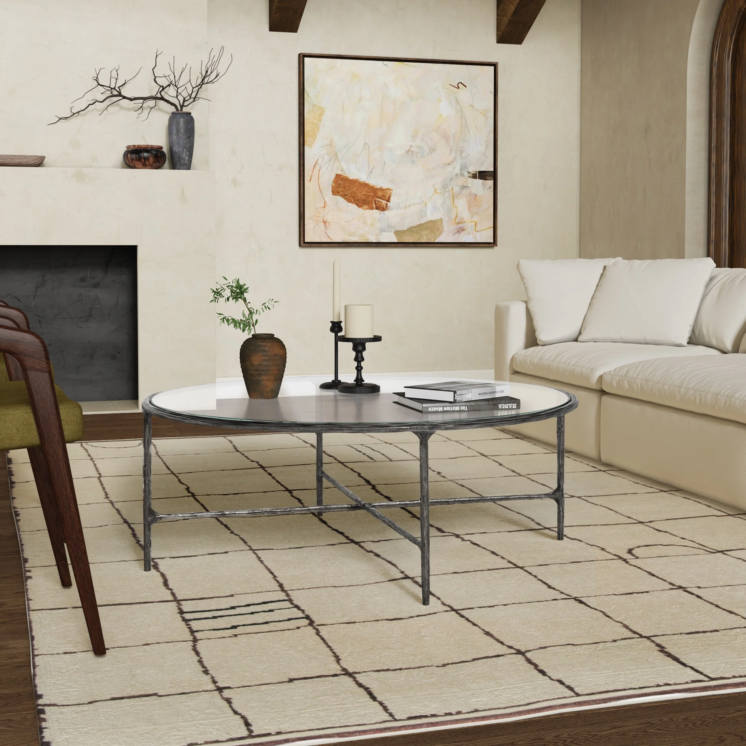 Jessa Oval Metal Coffee Table - Image 12