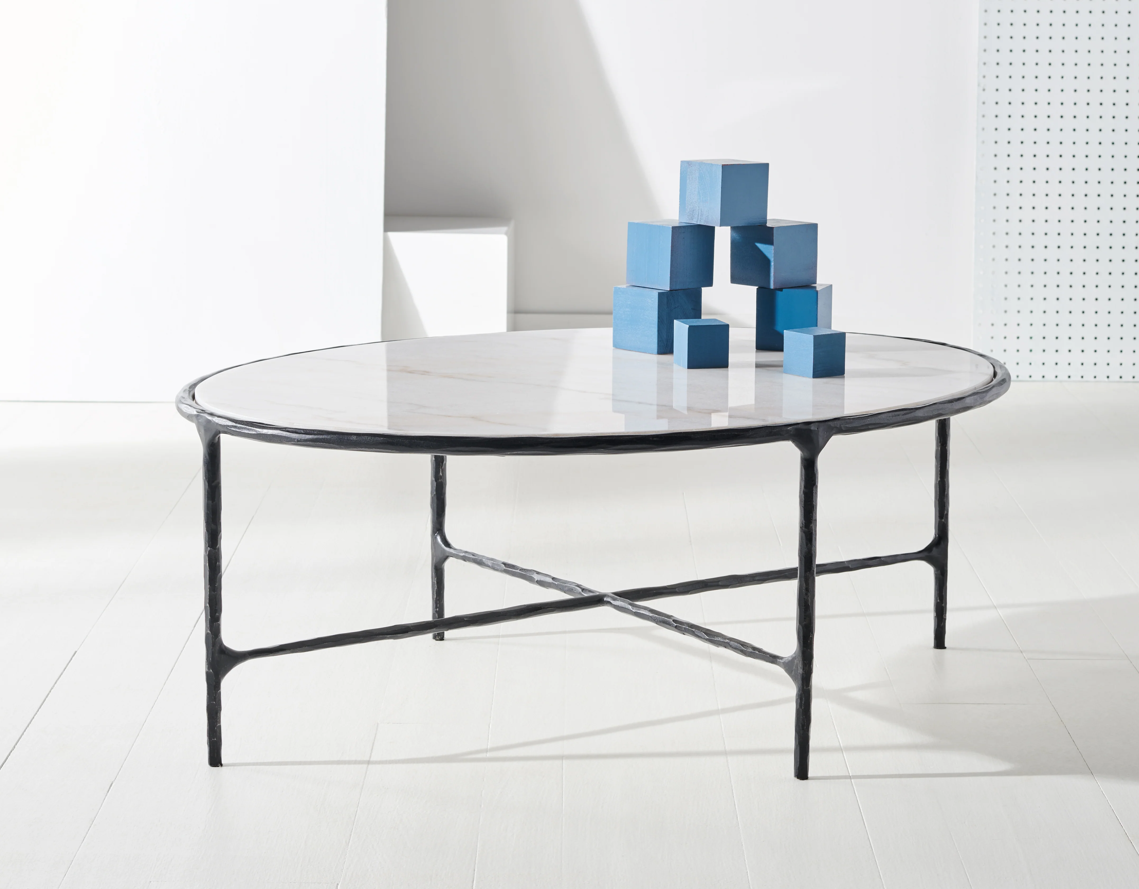 Jessa Oval Metal Coffee Table - Image 29