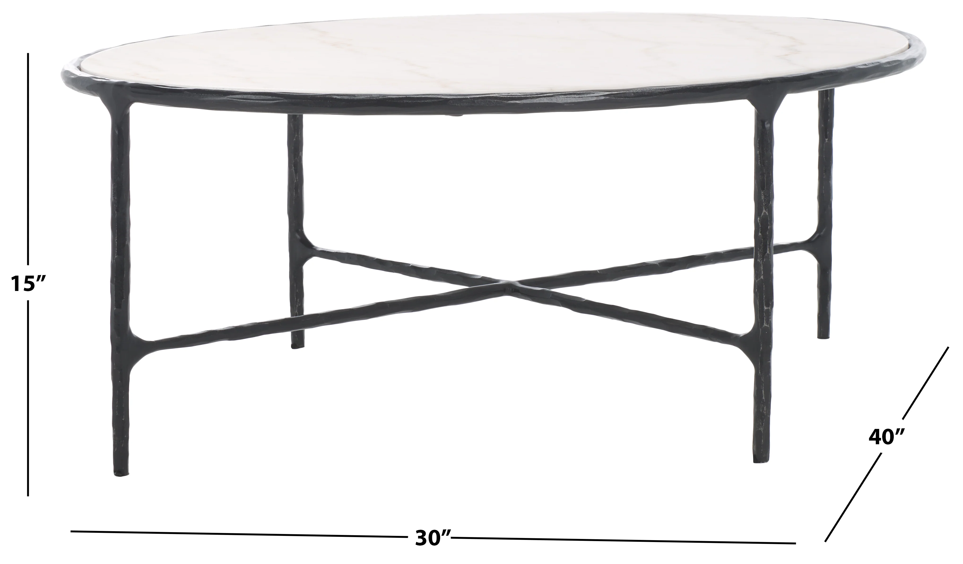 Jessa Oval Metal Coffee Table - Image 33