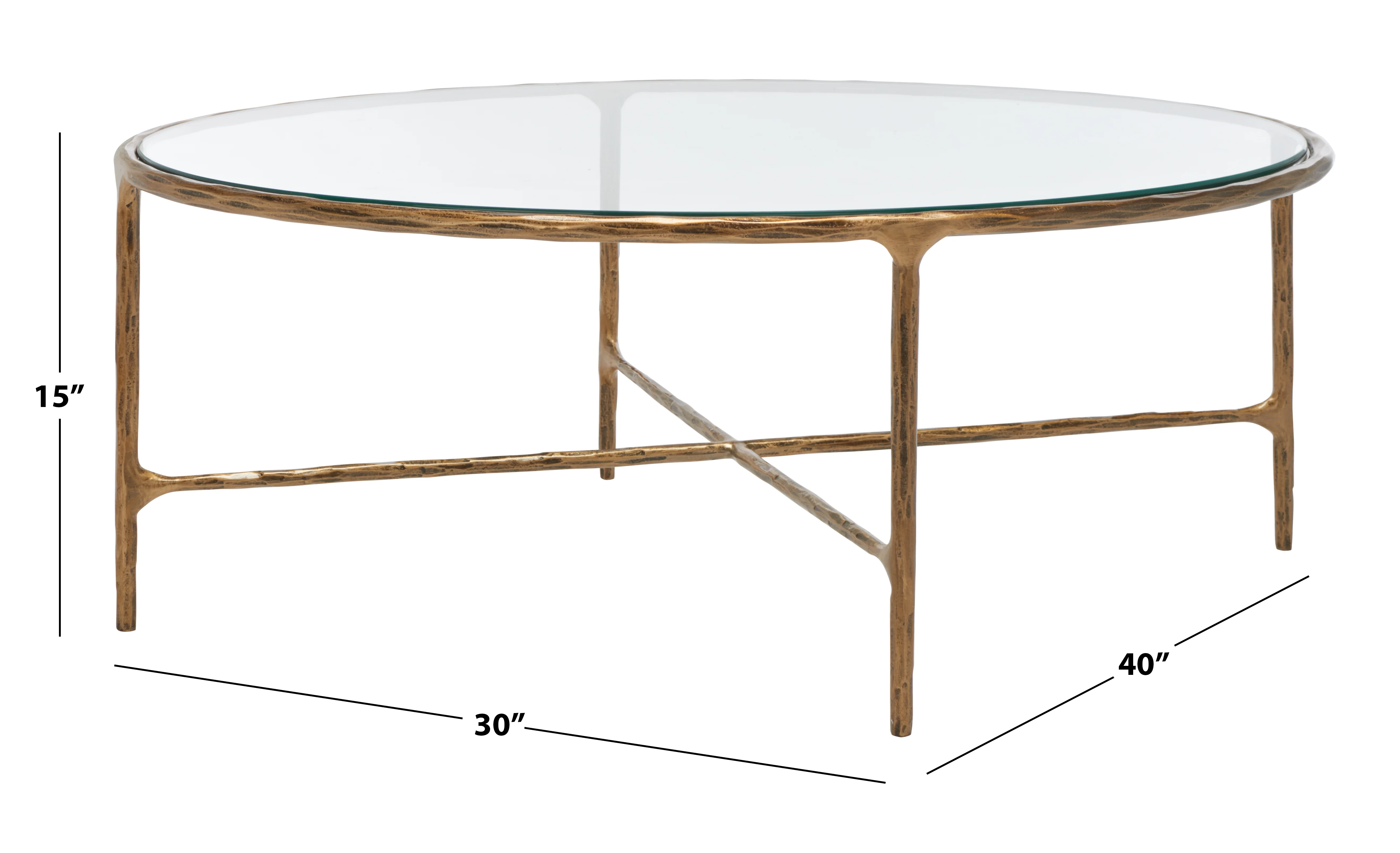 Jessa Oval Metal Coffee Table - Image 5