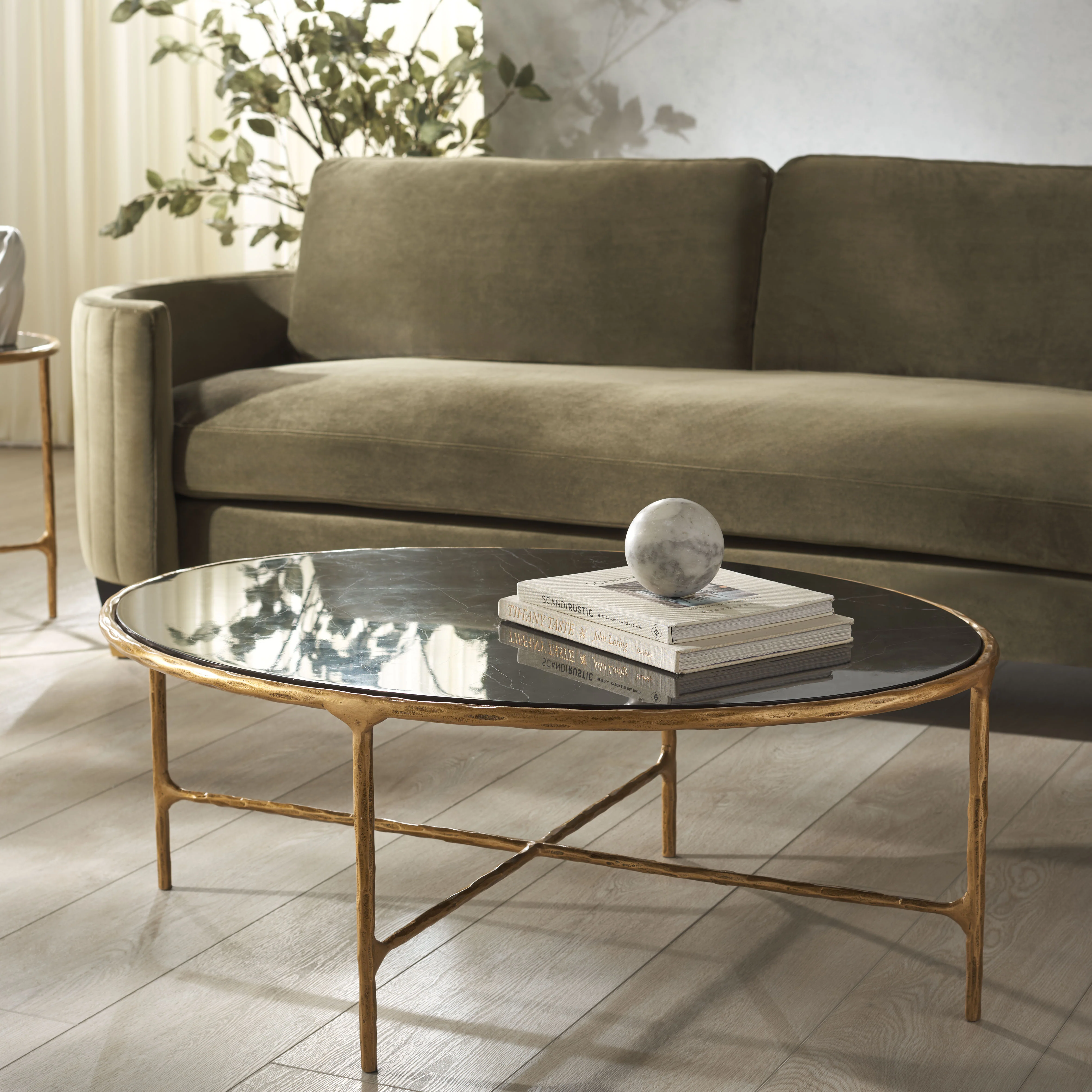 Jessa Oval Metal Coffee Table - Image 3
