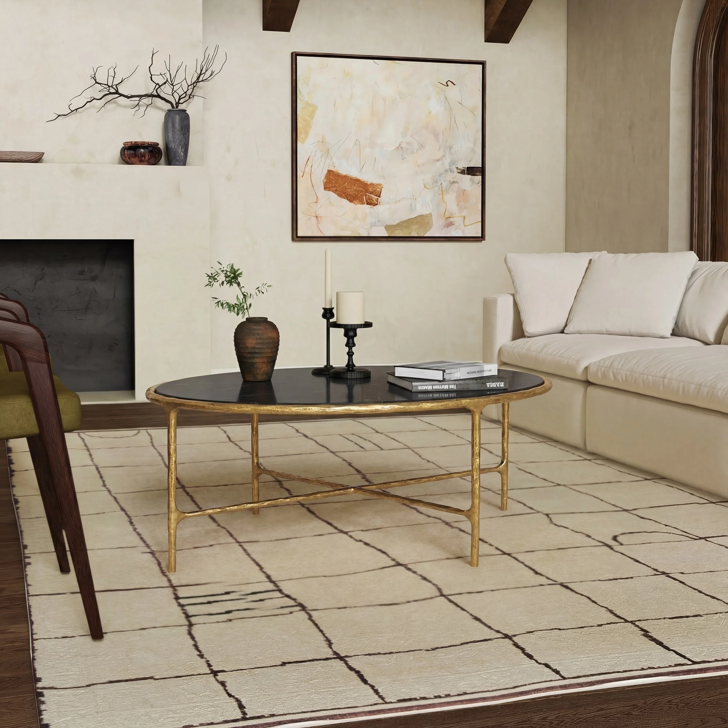 Jessa Oval Metal Coffee Table - Image 4