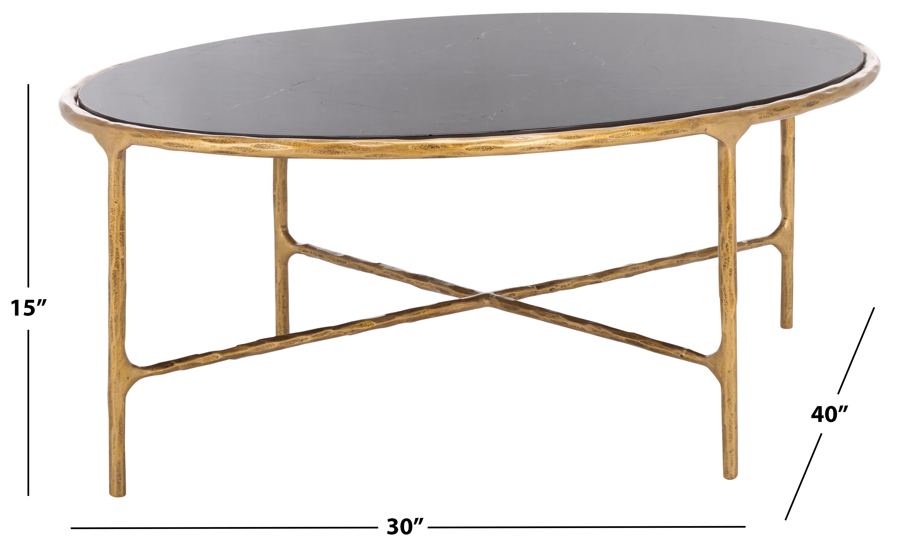 Jessa Oval Metal Coffee Table - Image 8