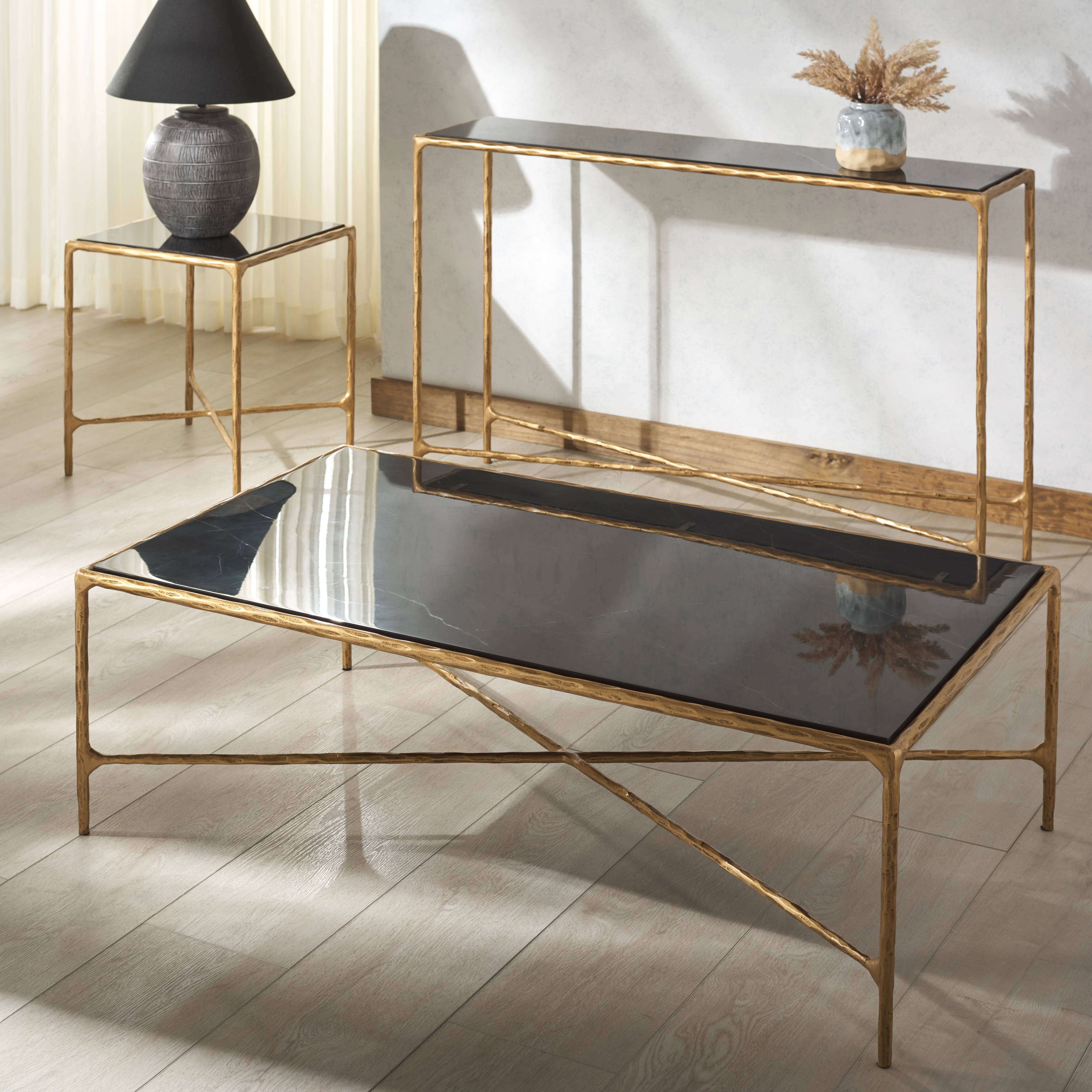 Jessa Rectangle Metal Coffee Table - Image 51