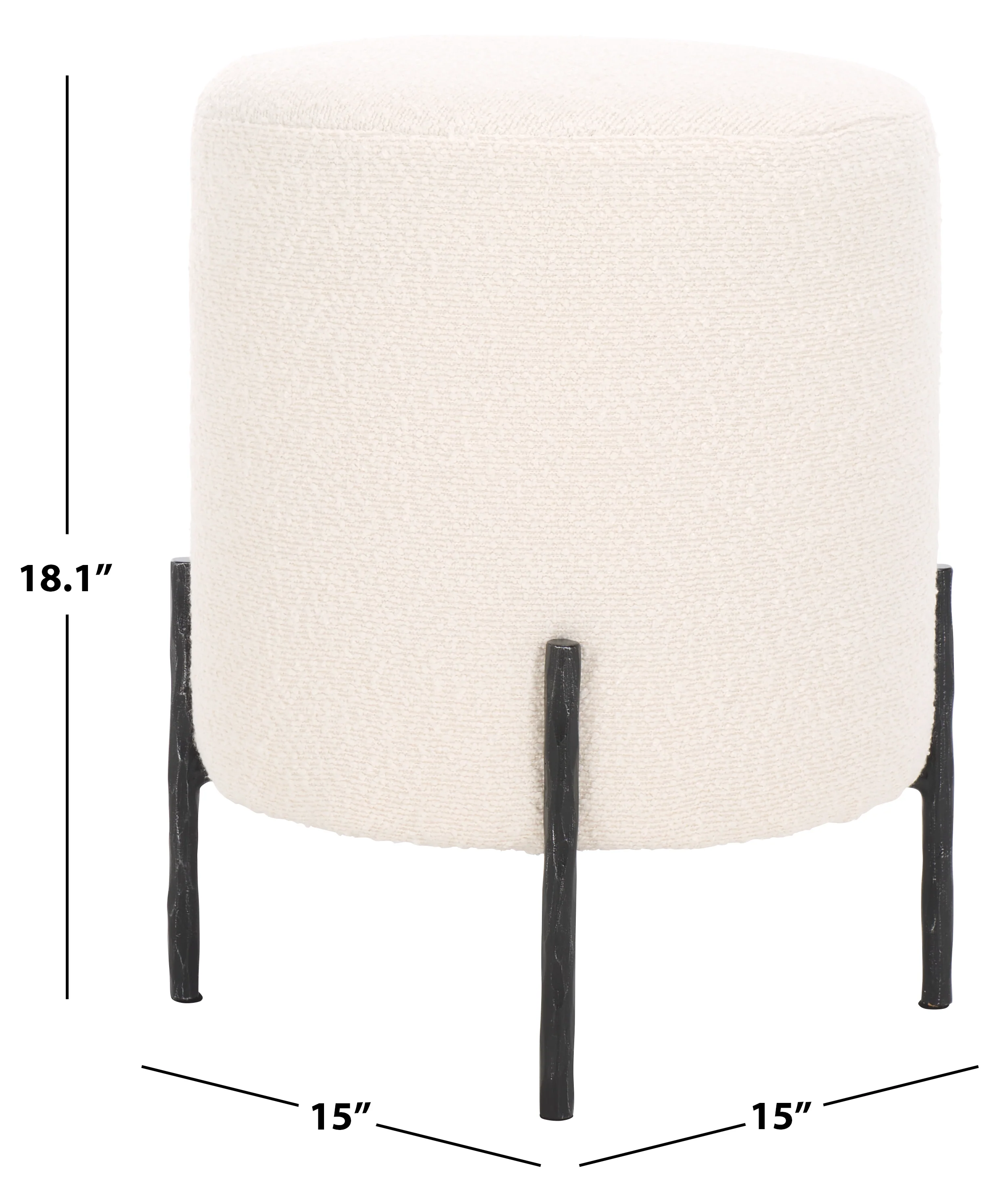 Jessa Round Boucle Ottoman - Image 13