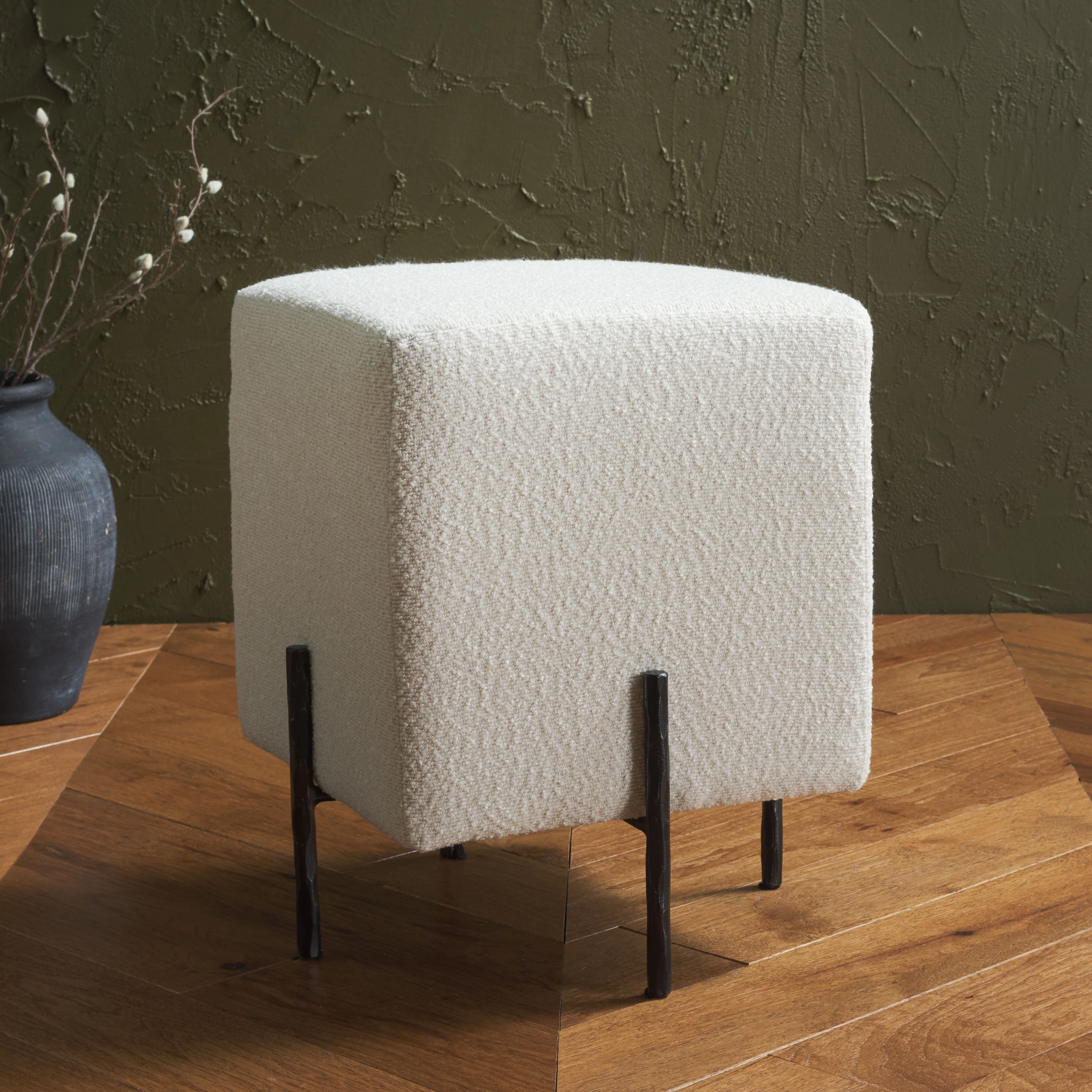 Jessa Square Boucle Ottoman - Image 11