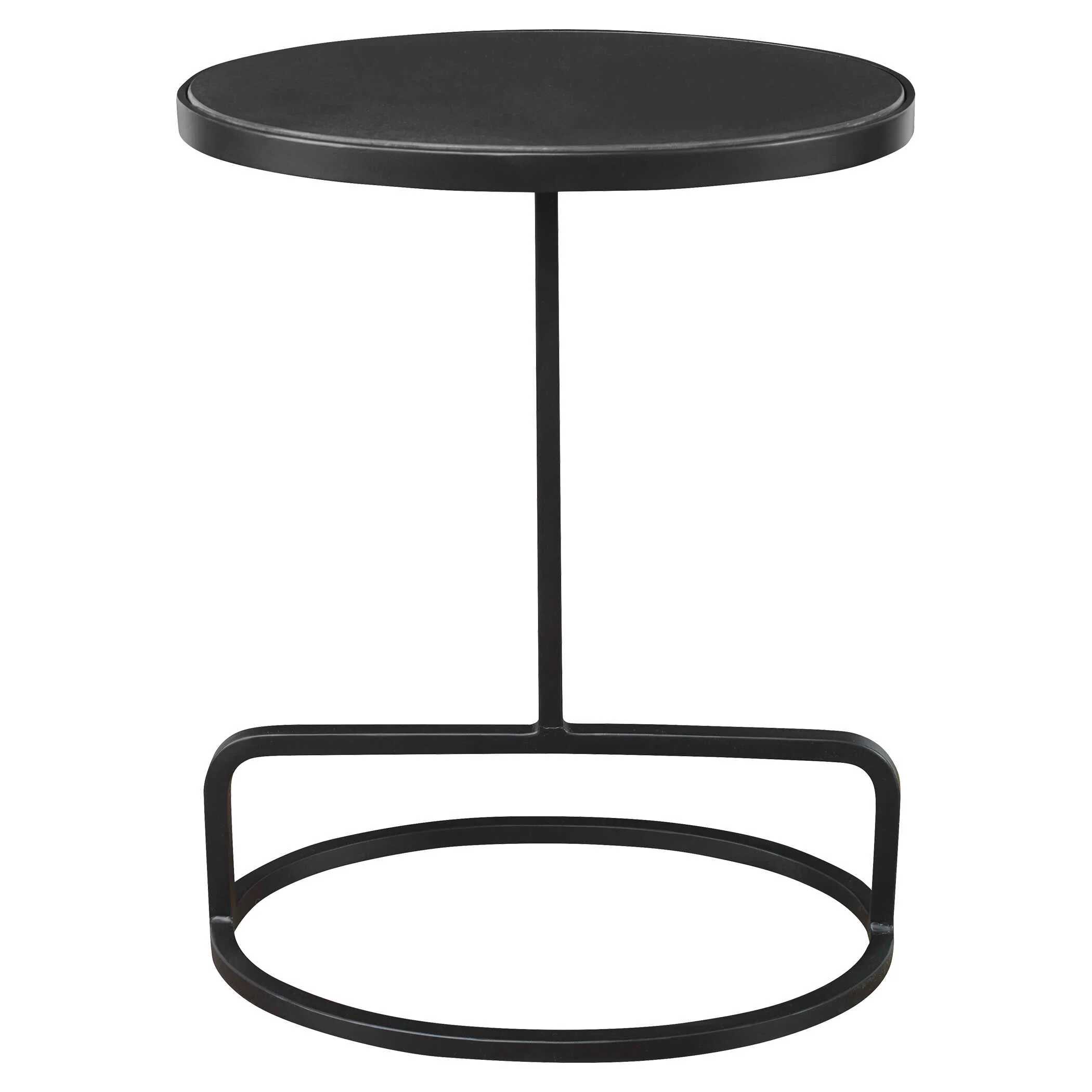 Jessenia Black Marble Accent Table - Image 3