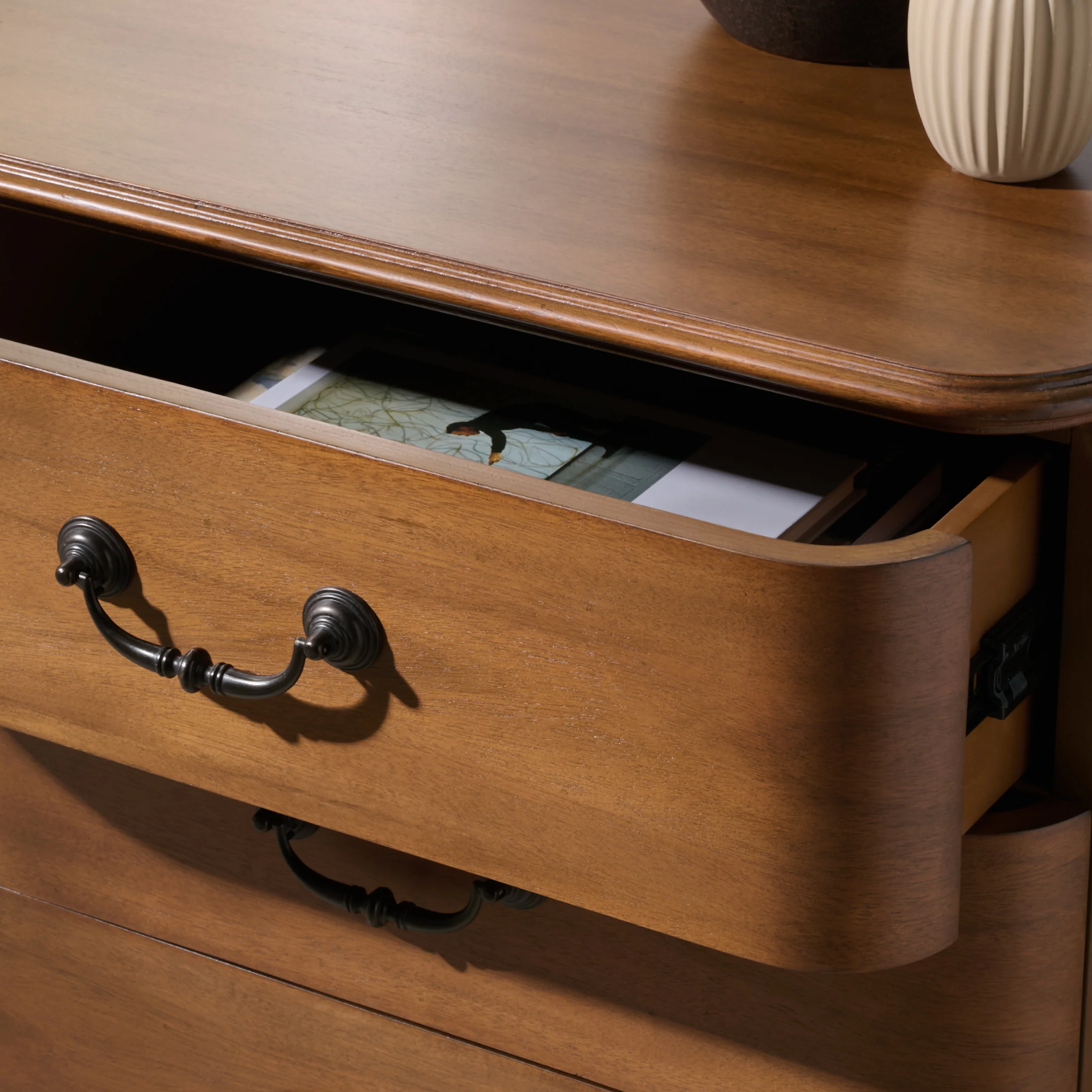 Jessy Wood Bun Foot Nightstand - Image 2