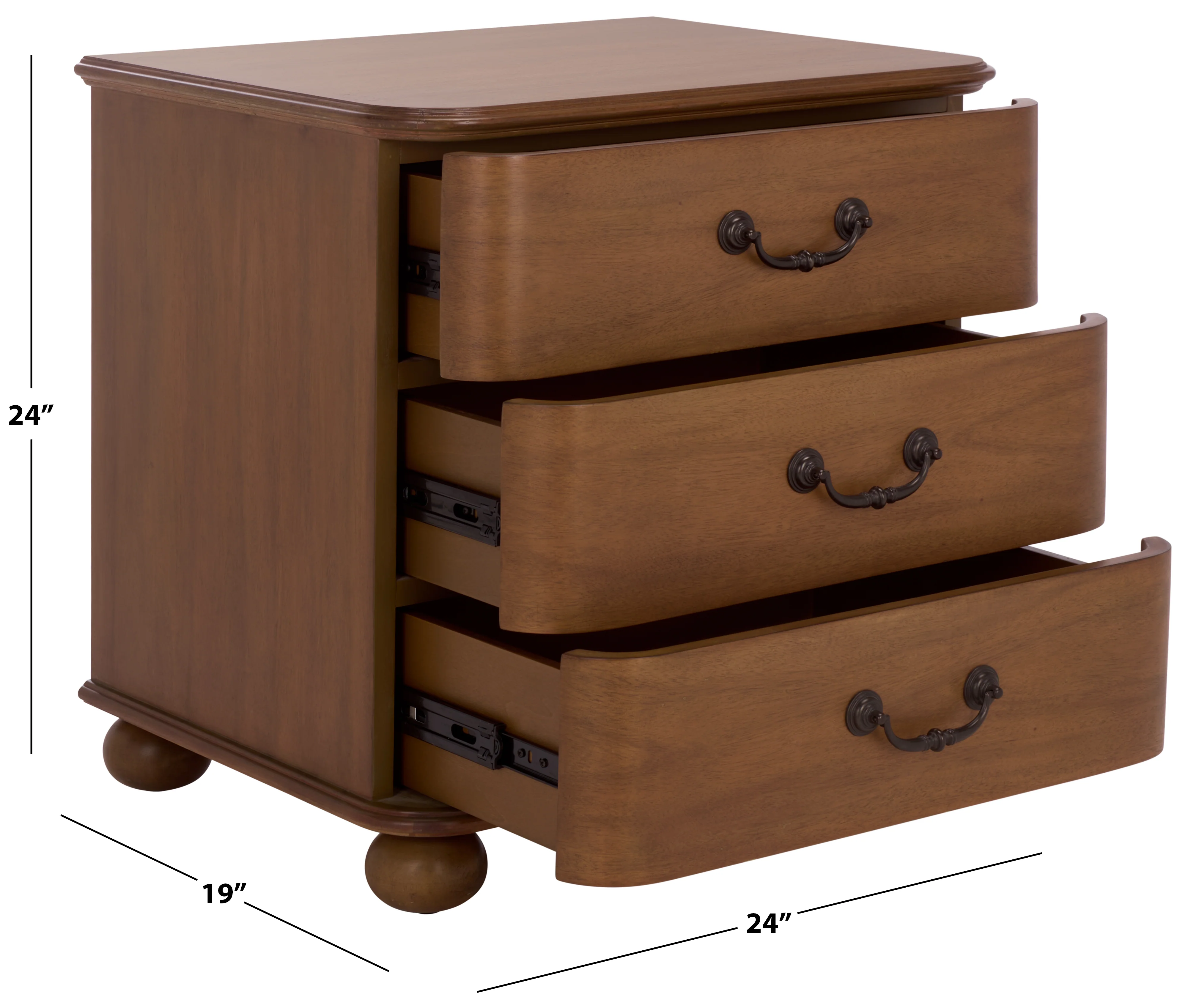 Jessy Wood Bun Foot Nightstand - Image 7