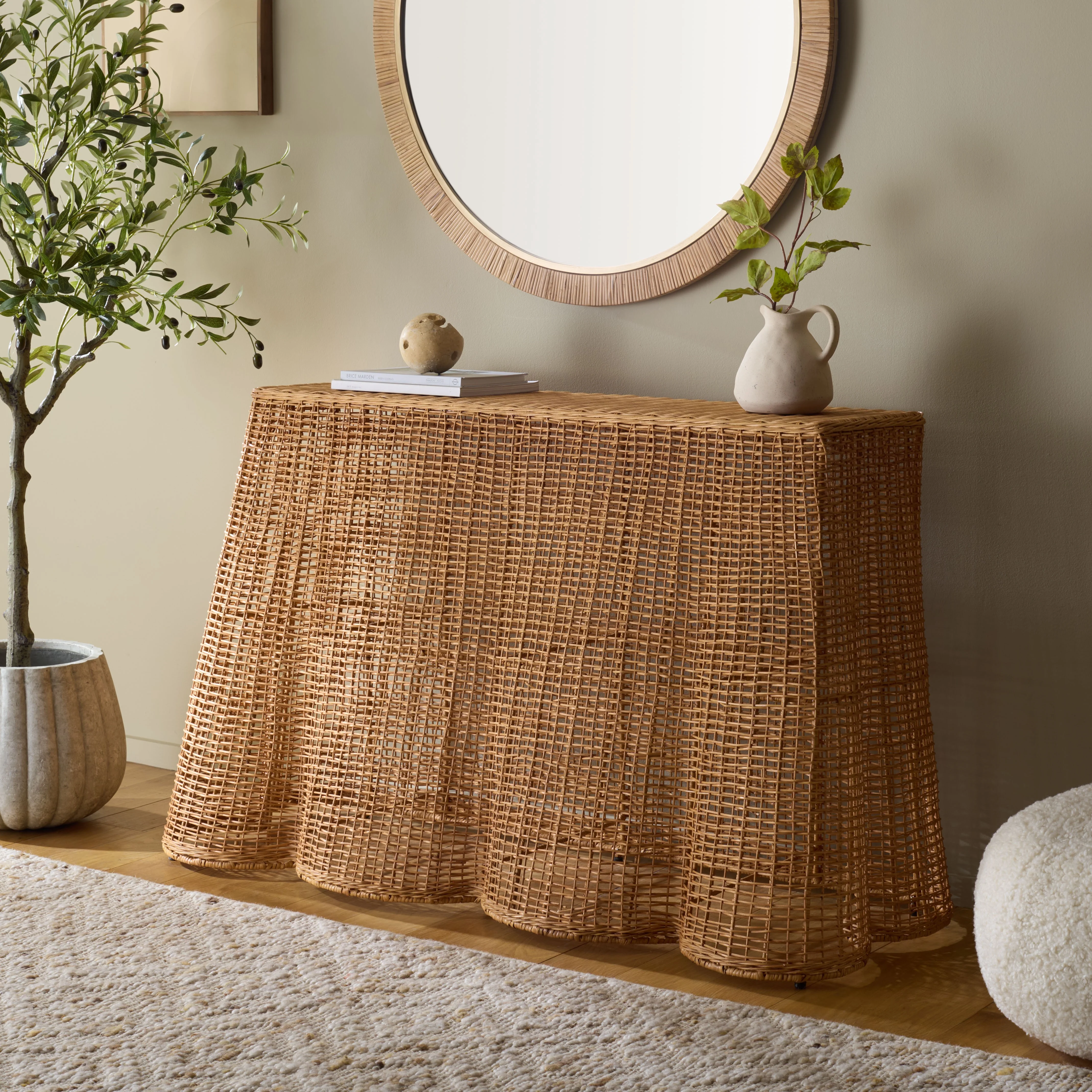 Jilliette Rattan Console Table - Image 2