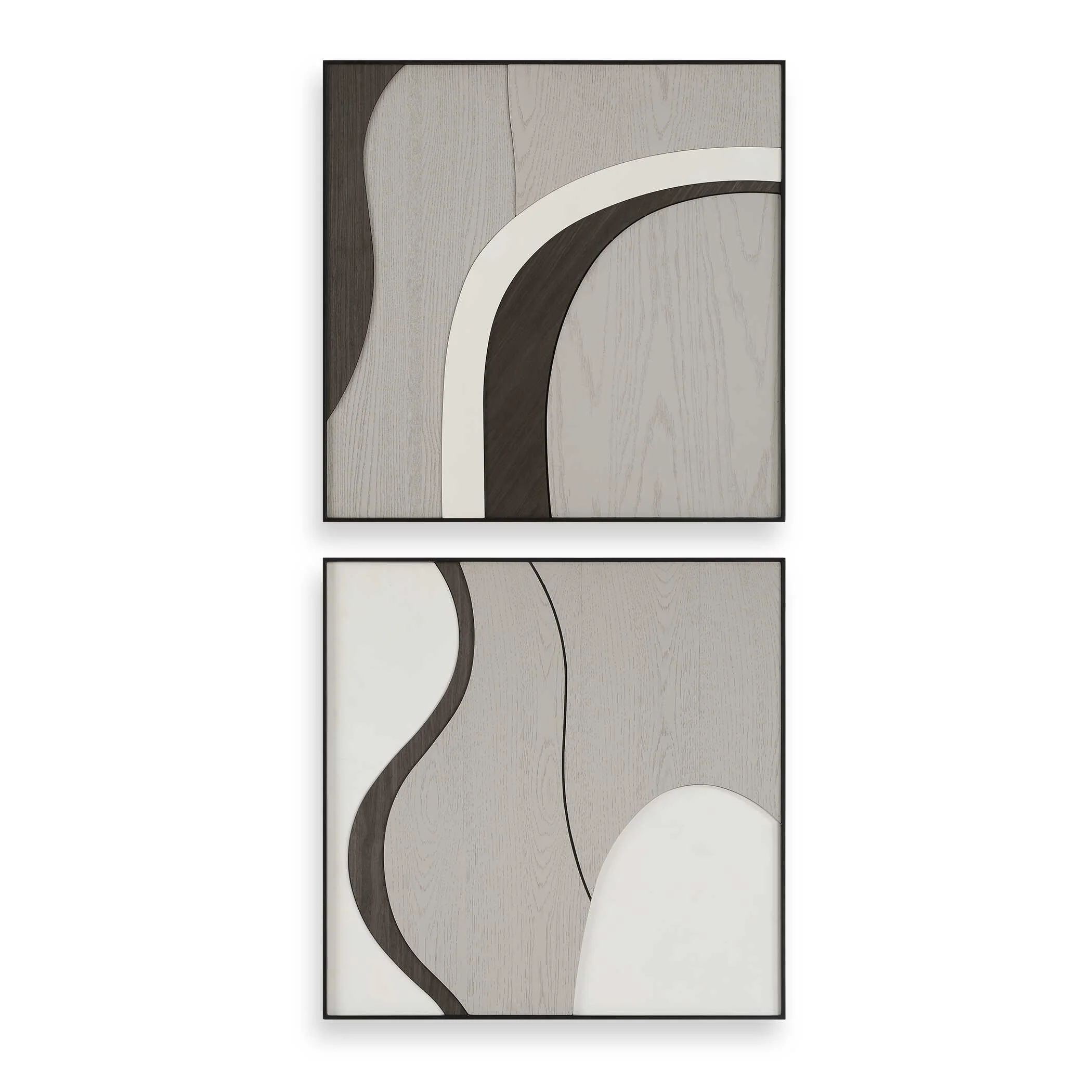 Joel Modern Wood Wall Art - Set of 2