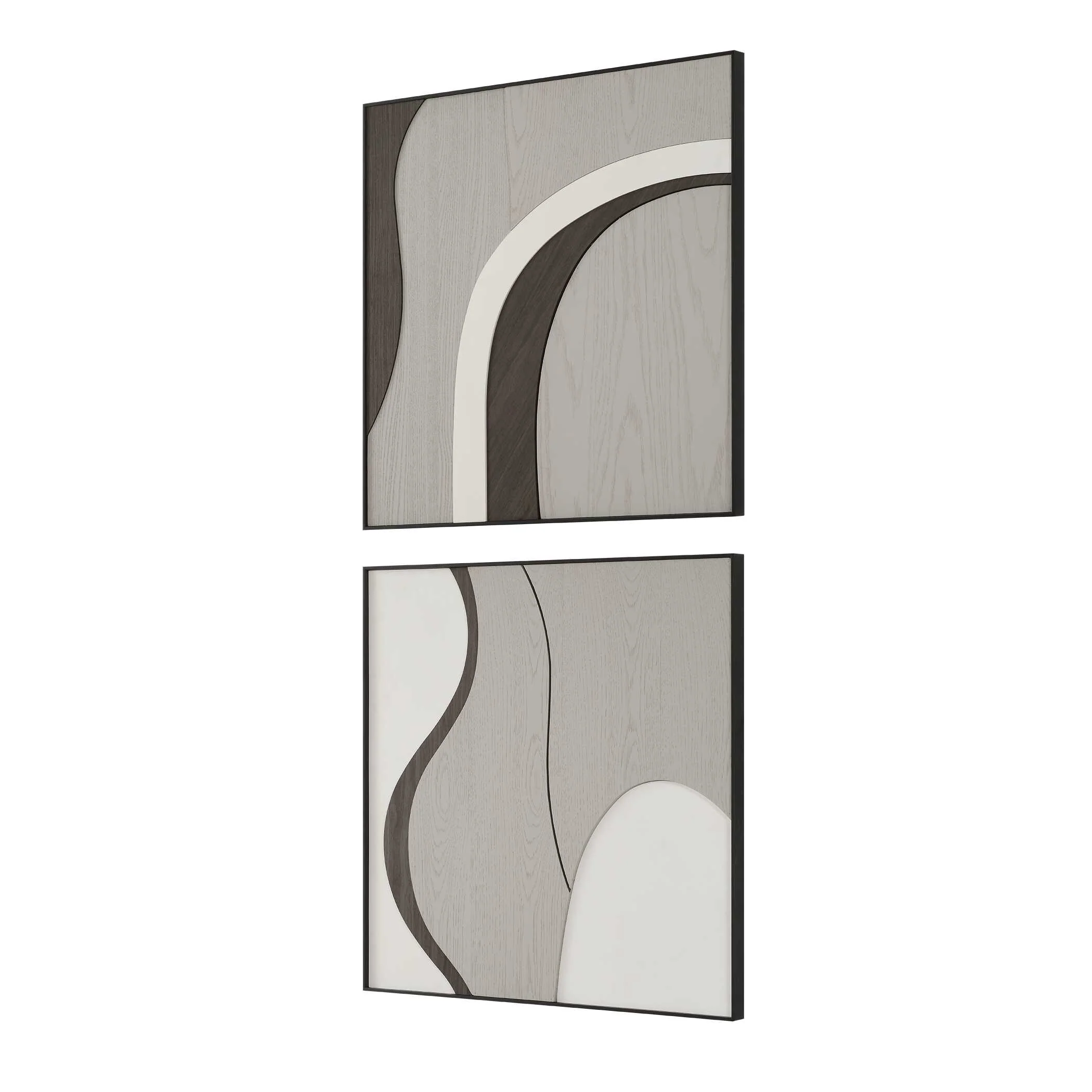 Joel Modern Wood Wall Art - Set of 2 - Image 4