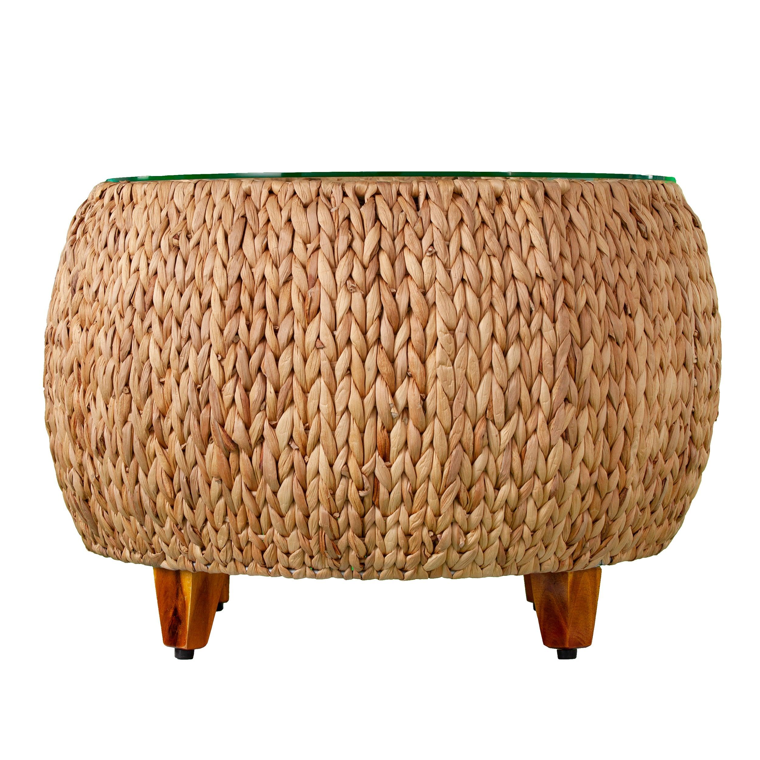 Jokobe Round Water Hyacinth Cocktail Table - Image 3
