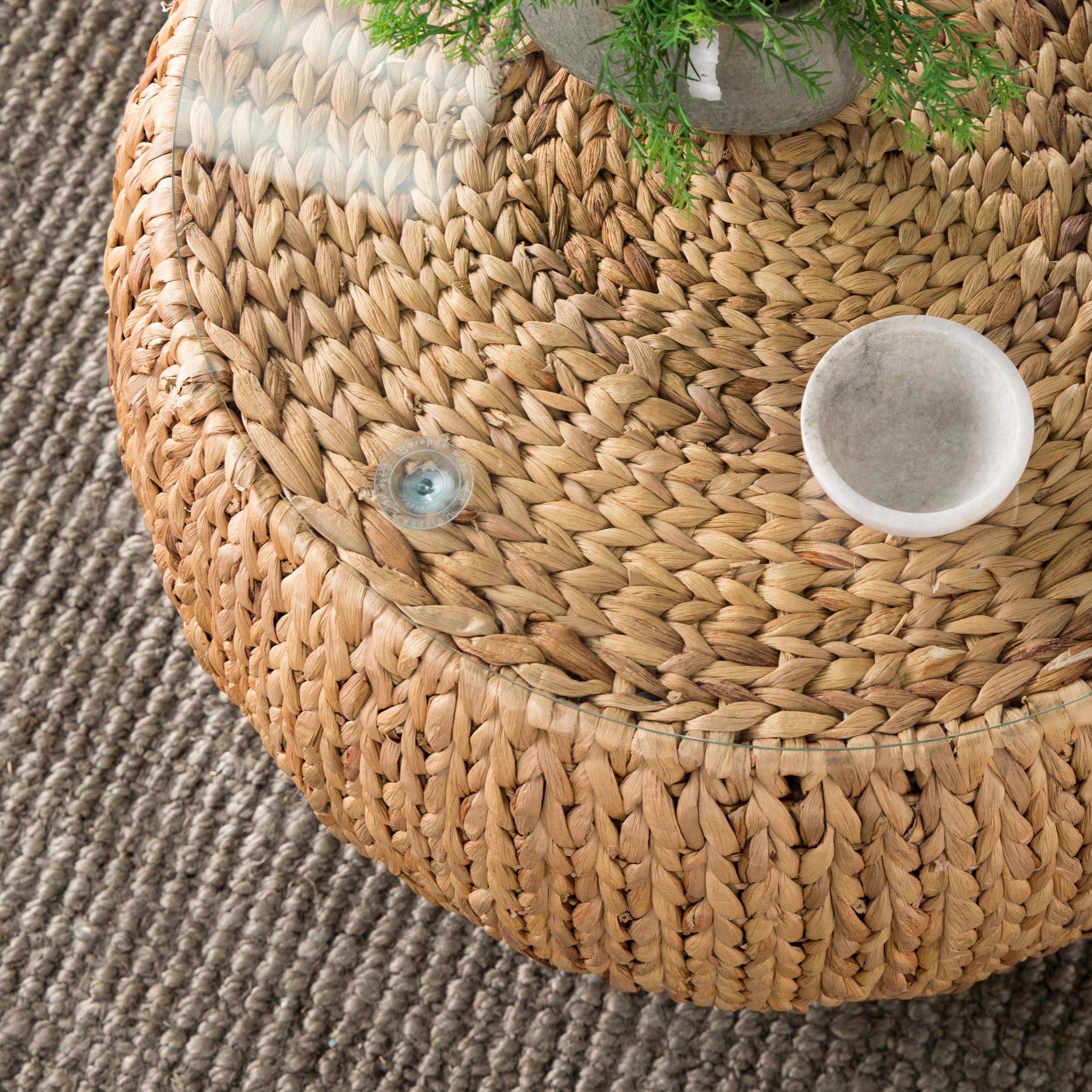 Jokobe Round Water Hyacinth Cocktail Table - Image 9