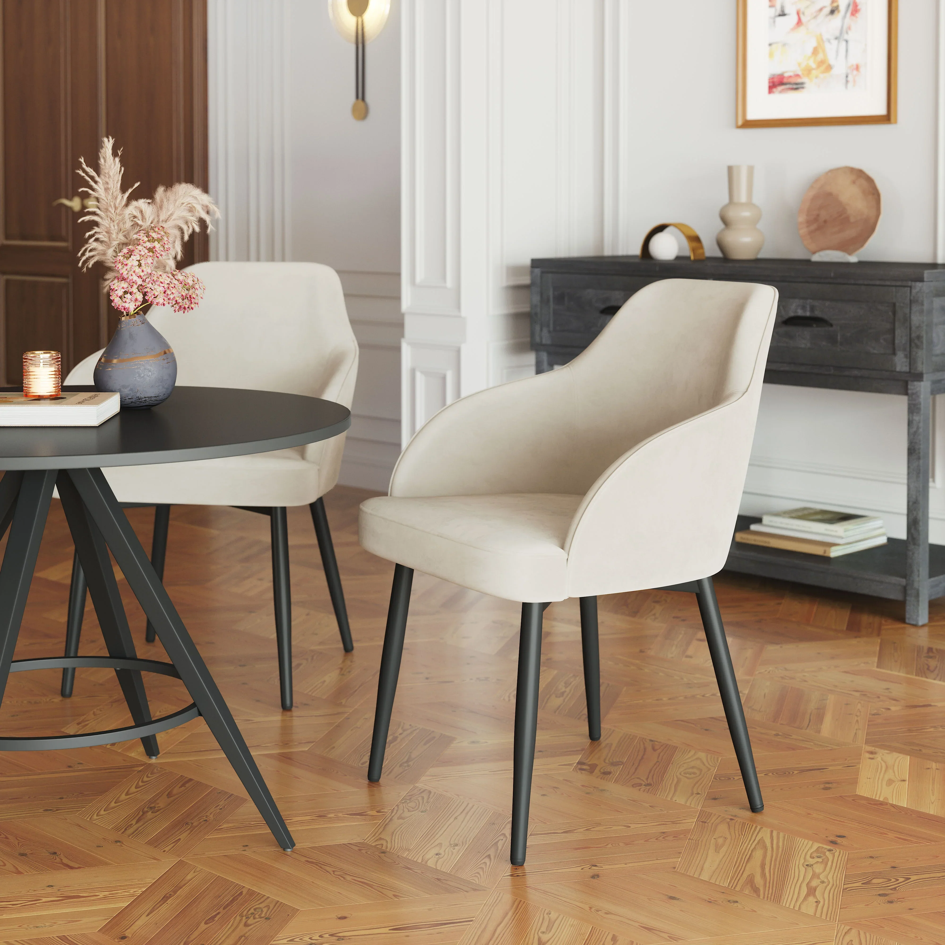 Jolie Dining Chair (Set of 2) Ivory - Image 2