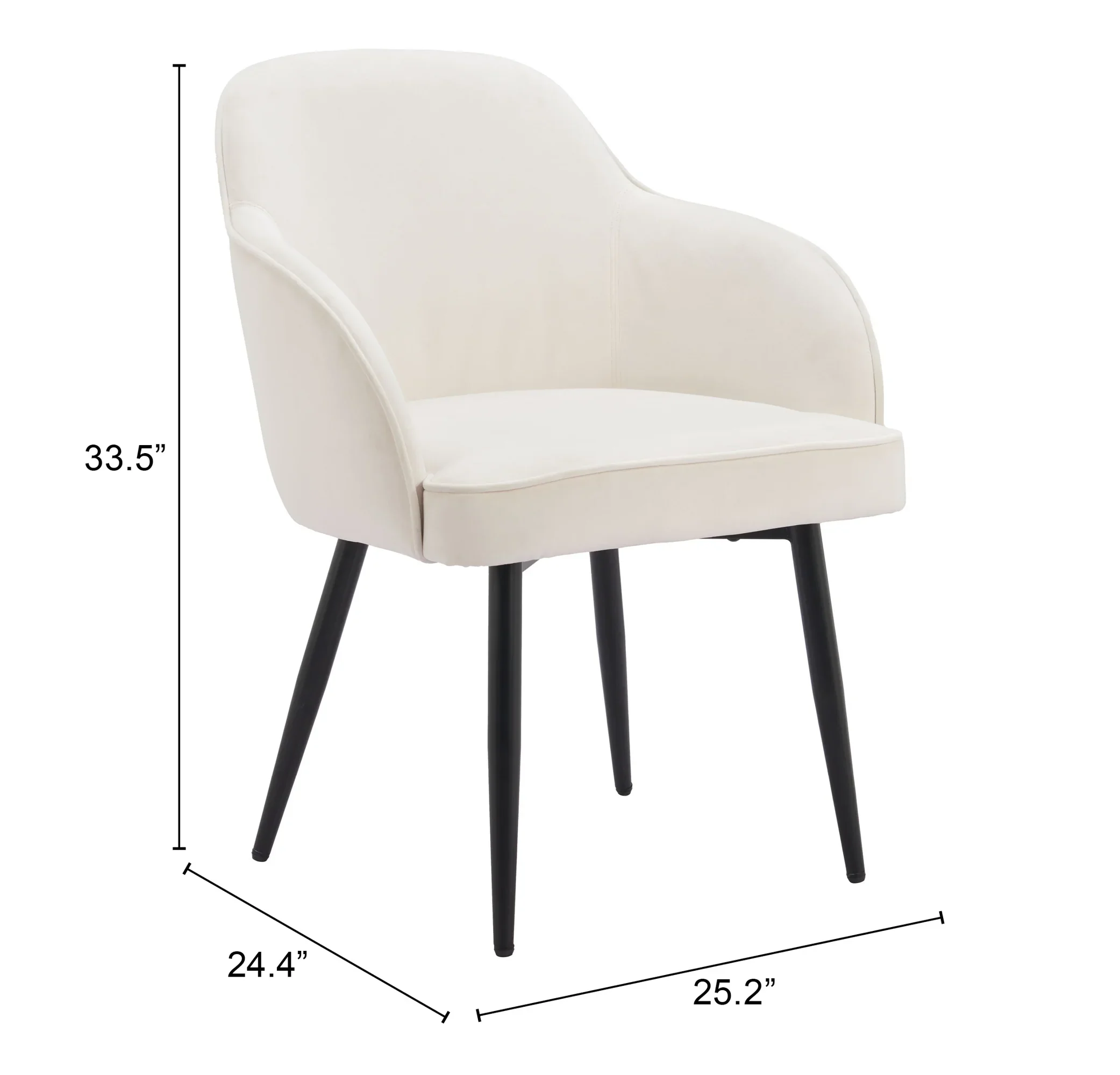 Jolie Dining Chair (Set of 2) Ivory - Image 7